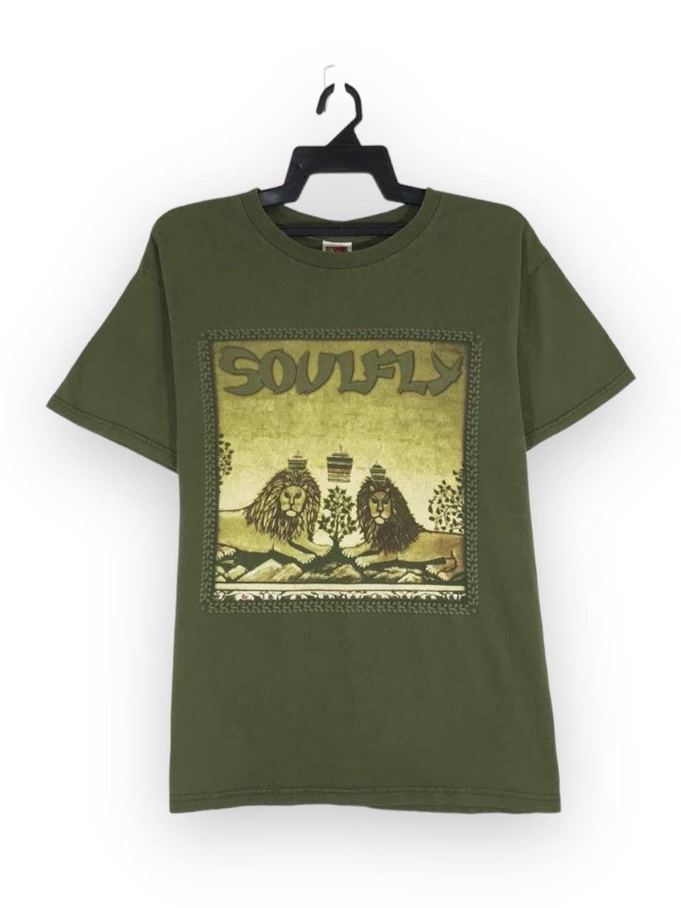 Band Tees x Vintage Soulfly Band Rock Heavy Metal in Green, Men's (Size Medium)
