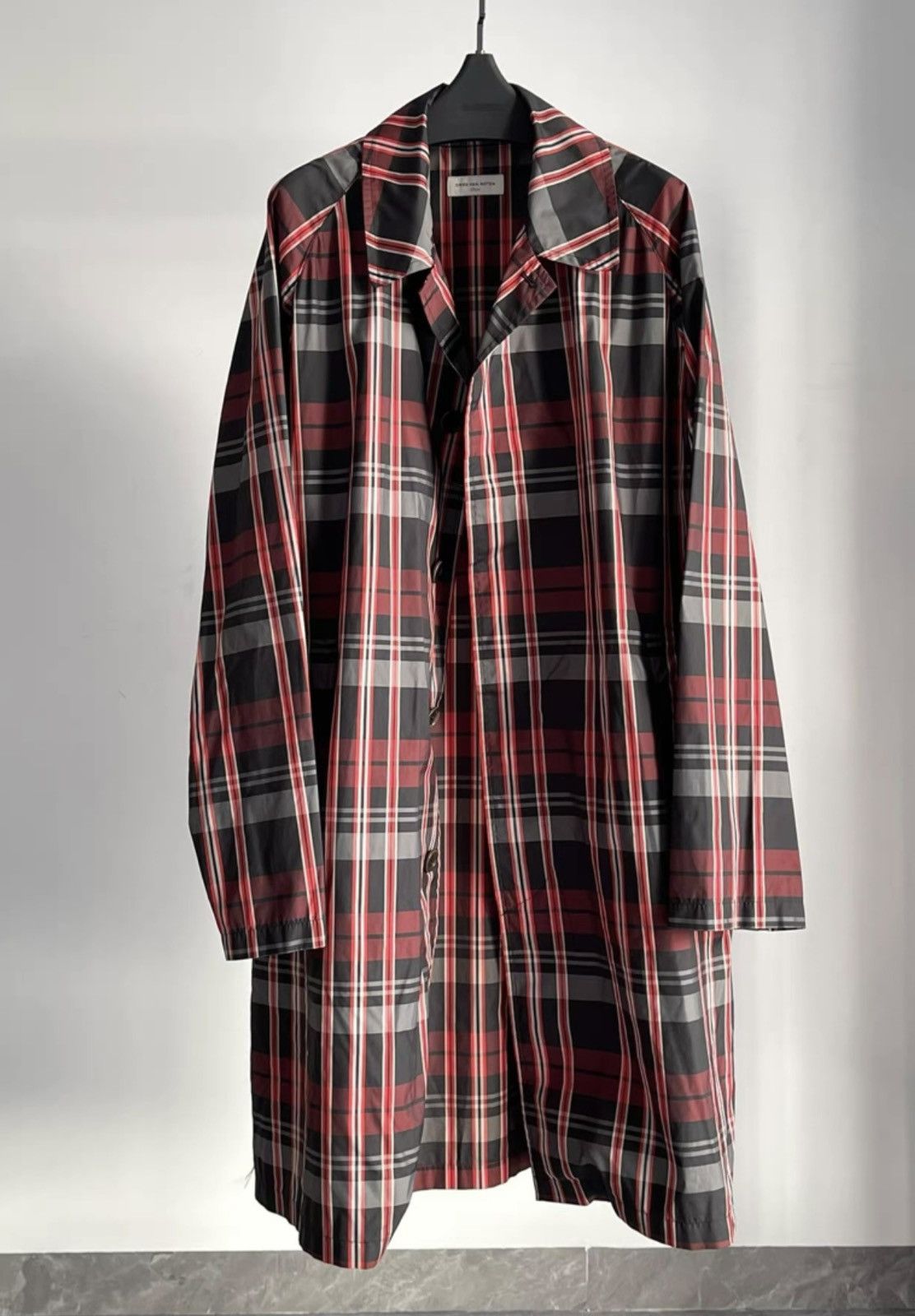 Dries Van Noten 08Aw Check Trench Coat in Red, Men's (Size Large)