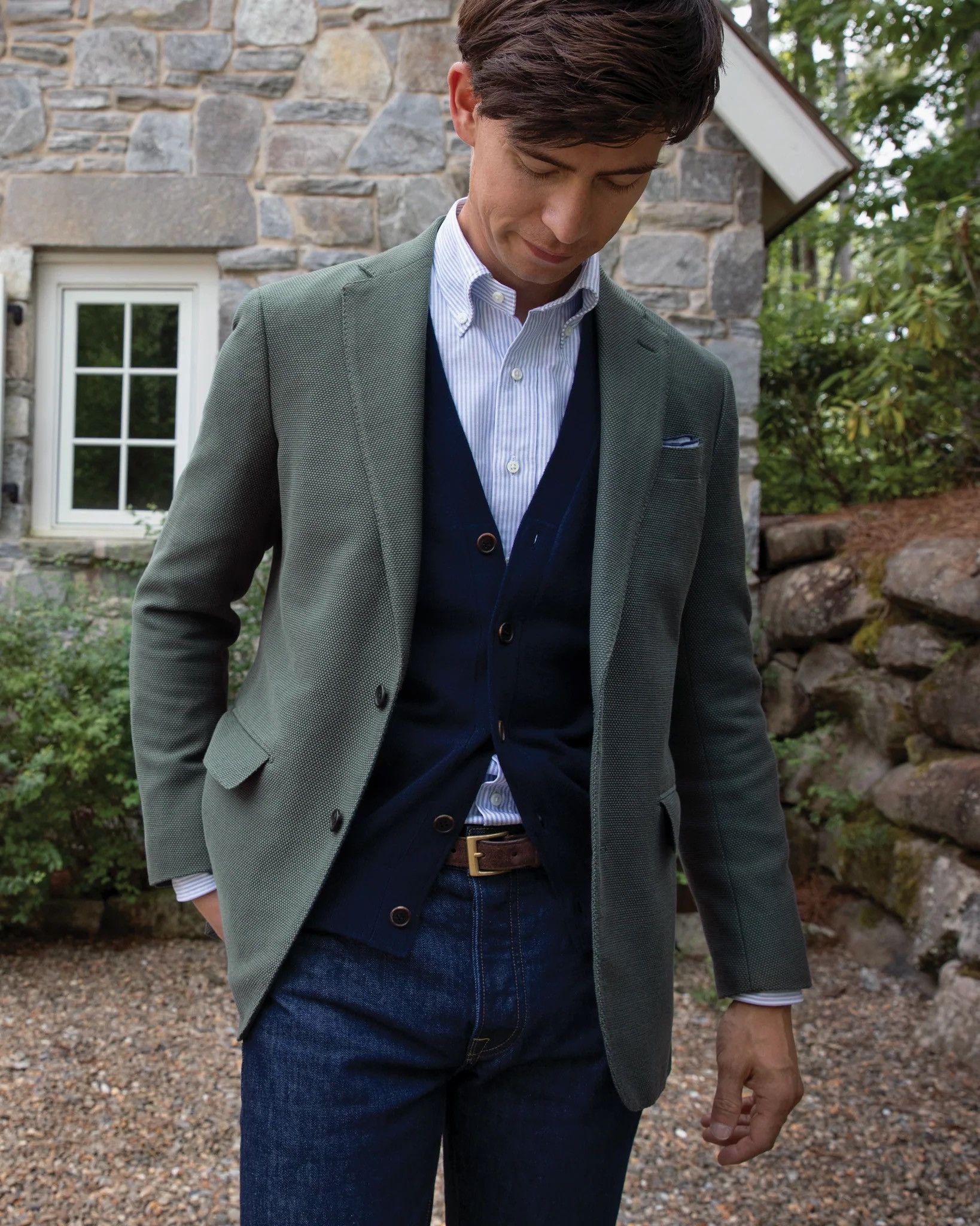 Sid Mashburn Virgil No. 2 Jacket - Spruce Monk's Cloth in Green, Men's (Size 50R)