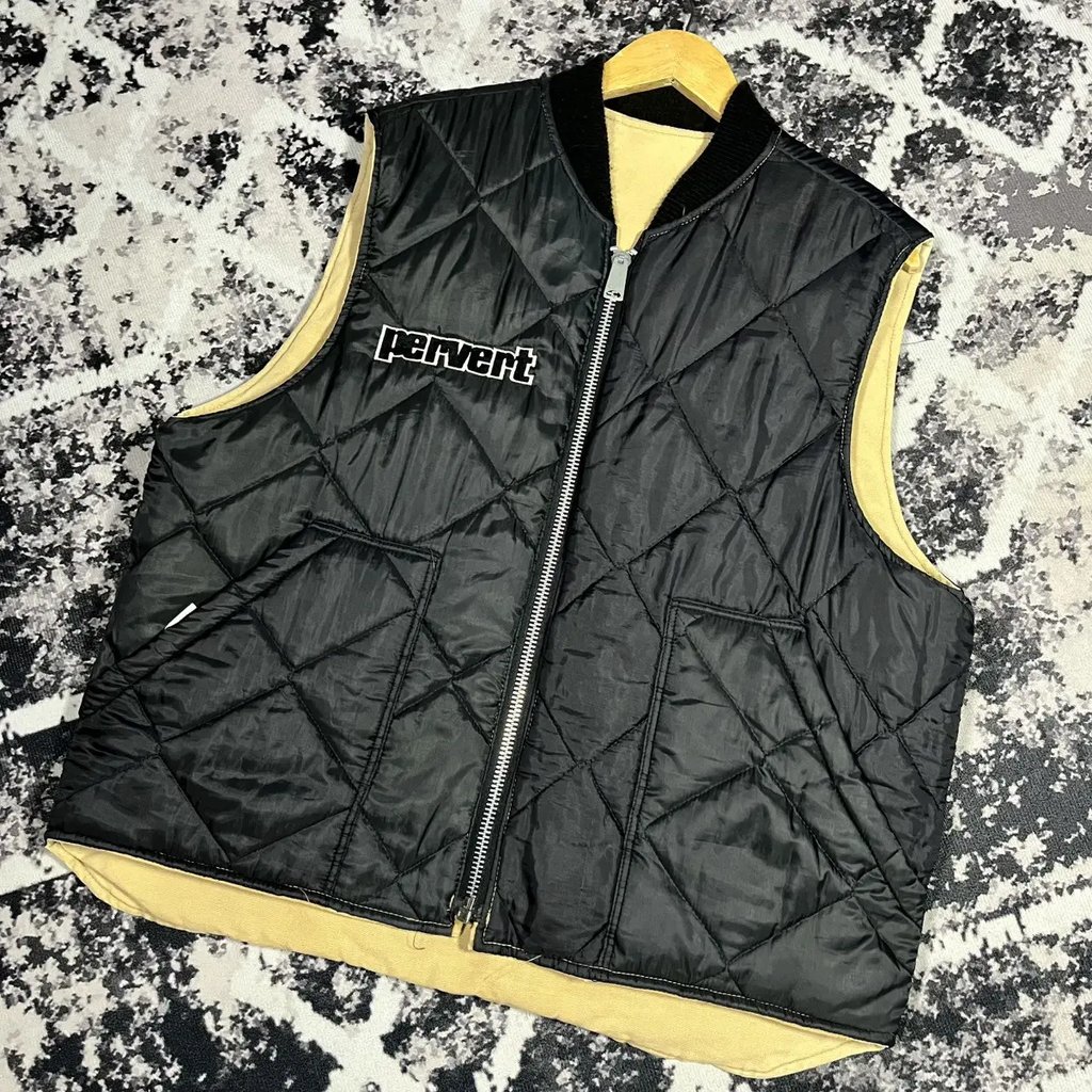 A4 Pervert NYC Og 90s Quilted Vest –lenzip Usa– in Black, Men's (Size Xl)