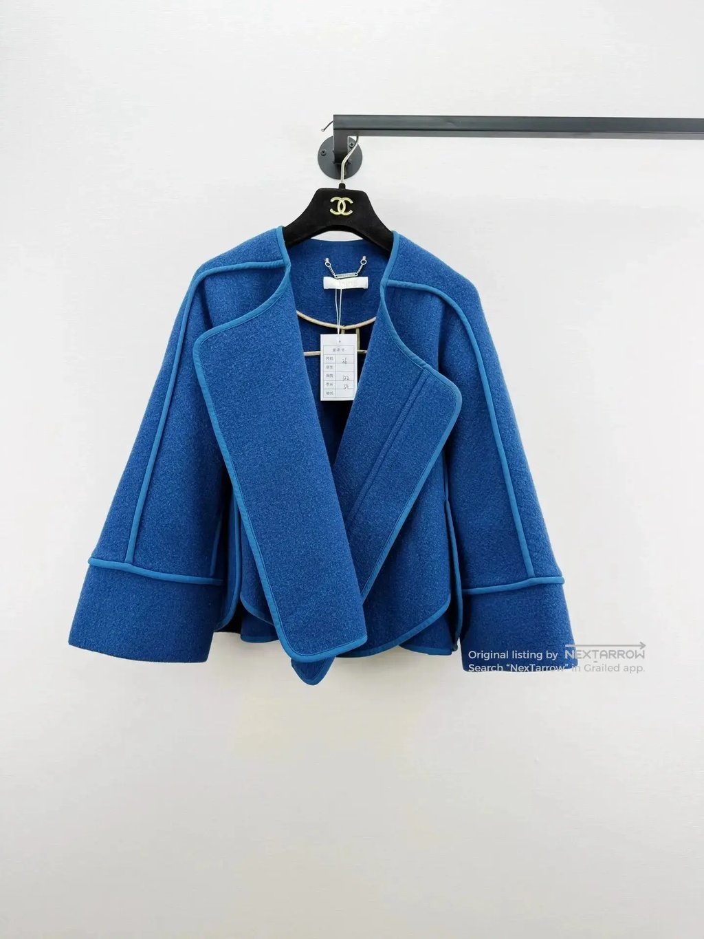 Chloe Wool Jacket Size 36, 122cm Bust, 54cm Length in Blue, Women's (Size Xs)