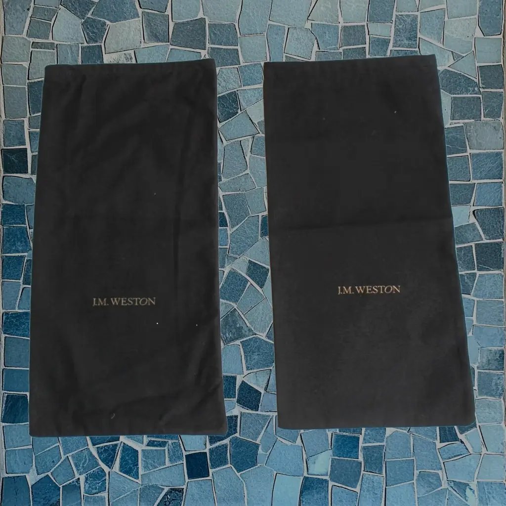 J.M. Weston Shoe Dust Bag Pair Set Cotton Cloth Drawstring Closure Black Jm, Men's