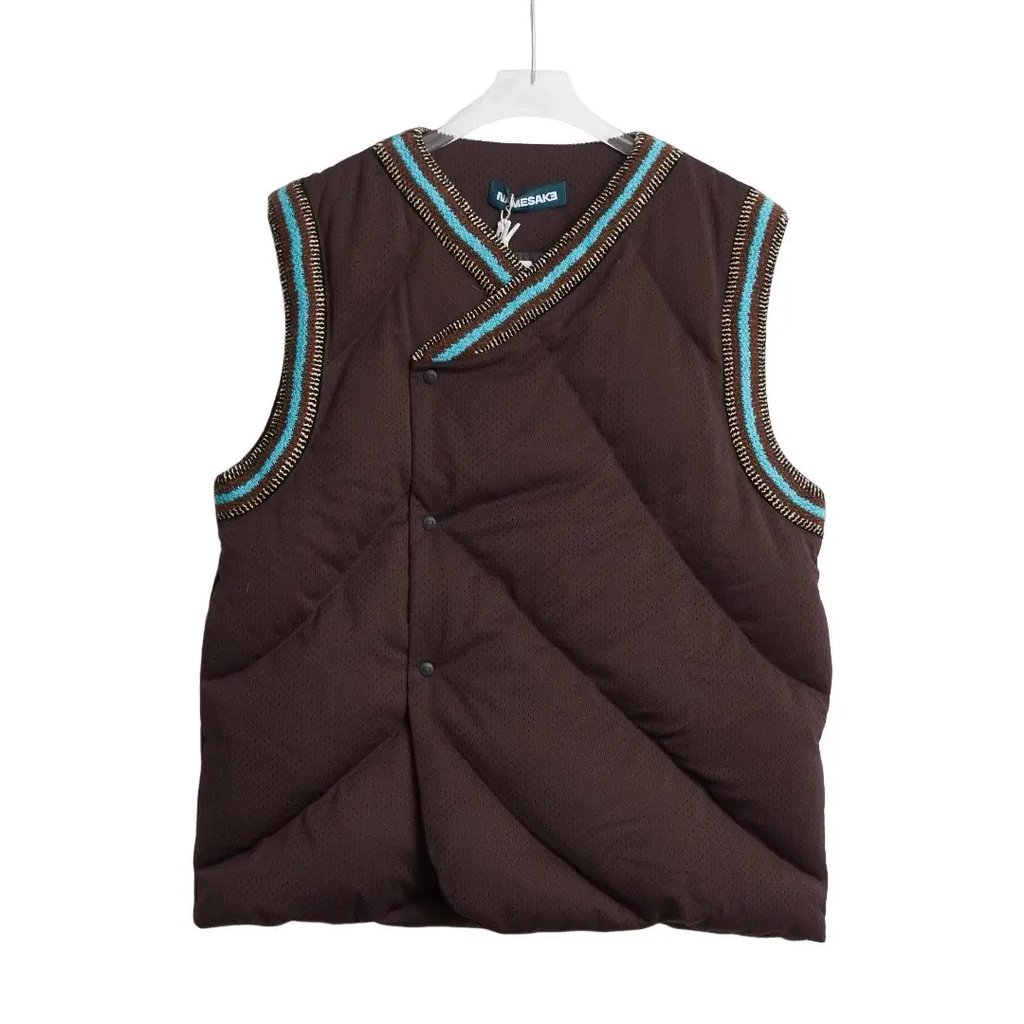 Namesake Padded Down Quilted Vest Xs in Brown, Men's
