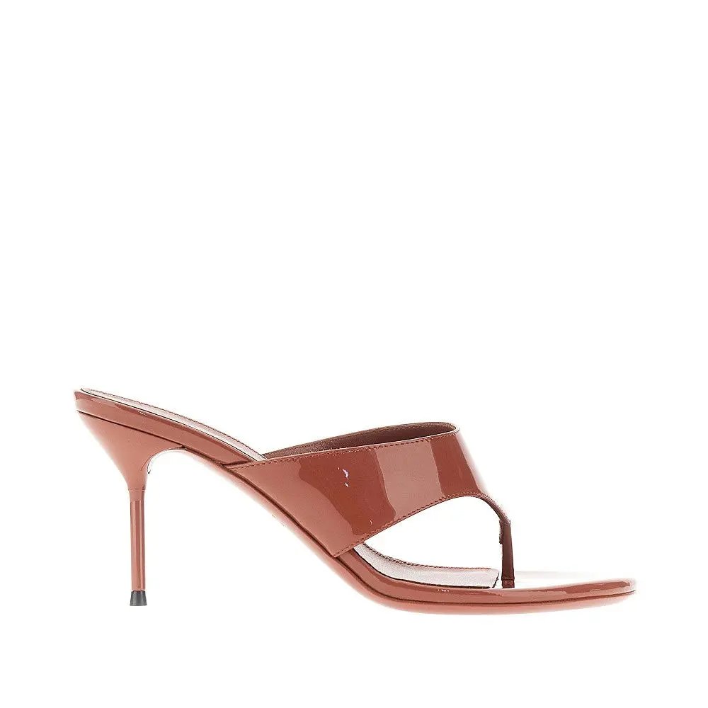 Paris Texas Lidia Patent-Leather Thong Mules Brown It 36 Women - Usa Tariffs Included, Women's