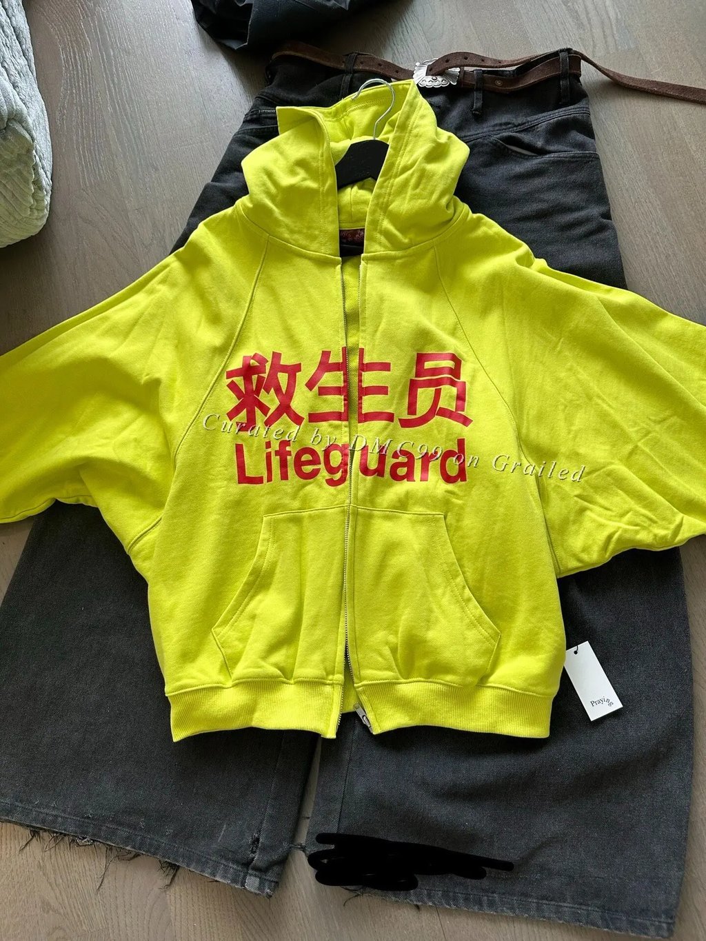 Praying Fw24 Lifeguard Zip Hoodie in Yellow, Men's