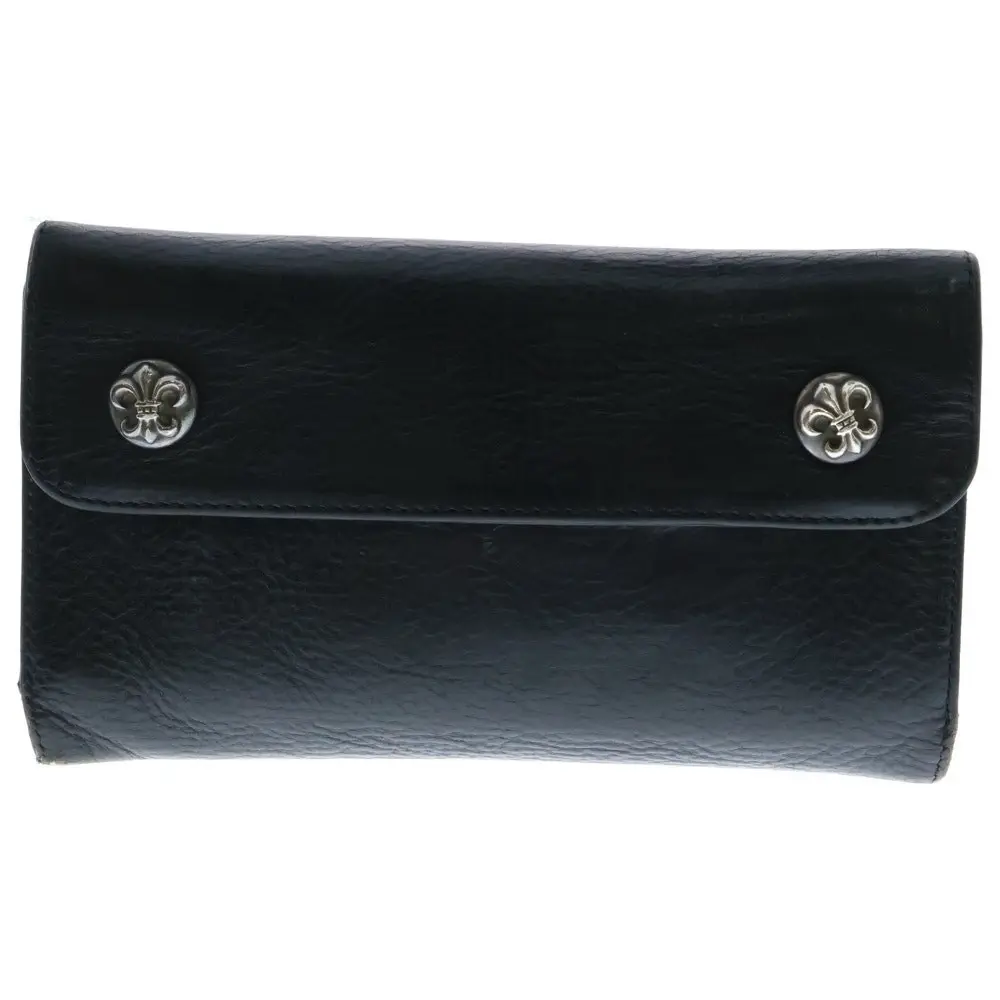 Chrome Hearts Wave Flare Button Leather Wallet, Men's