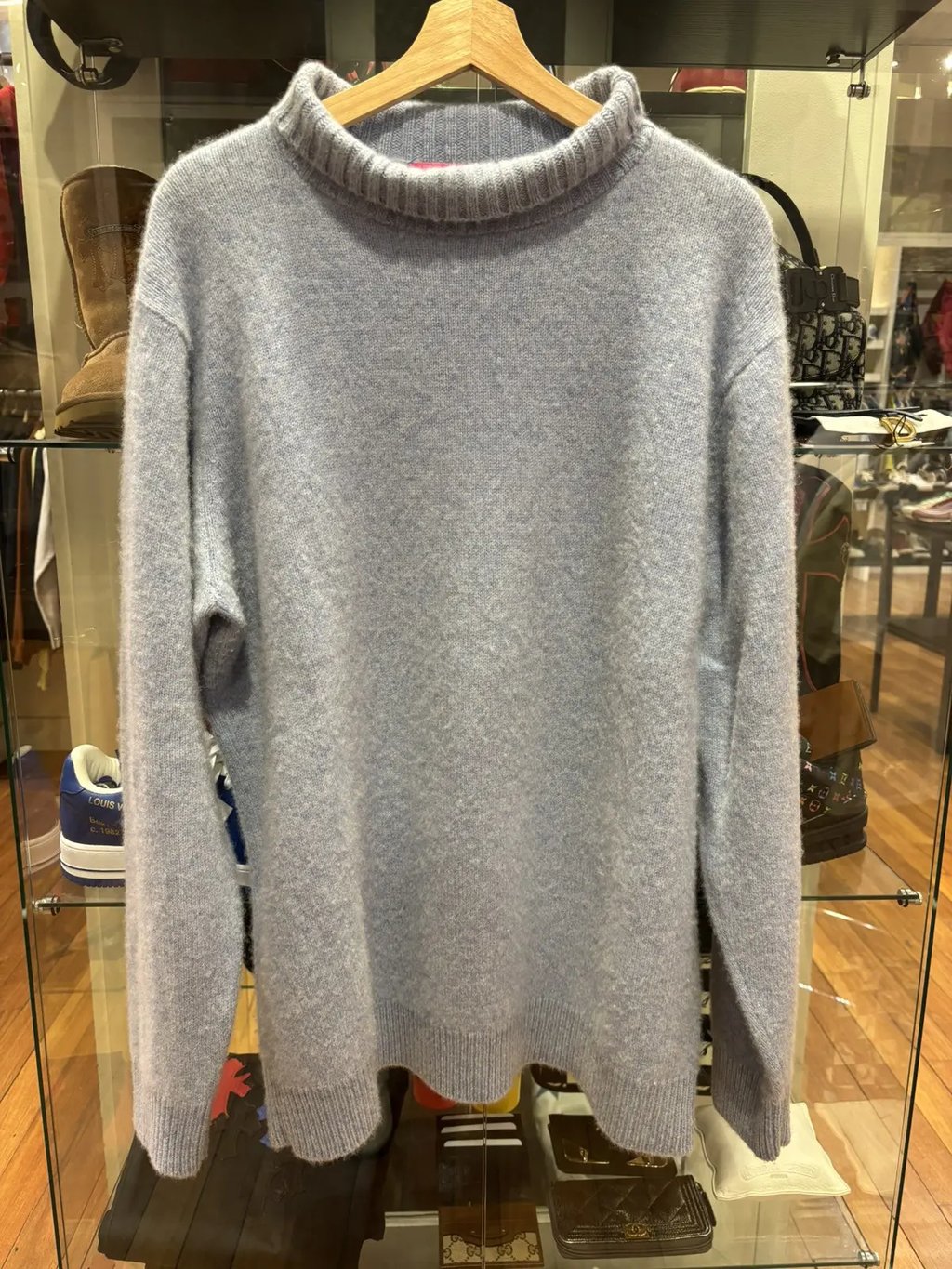 The Elder Statesman Ice Blue Full Cashmere Sweater, Men's (Size Xl)