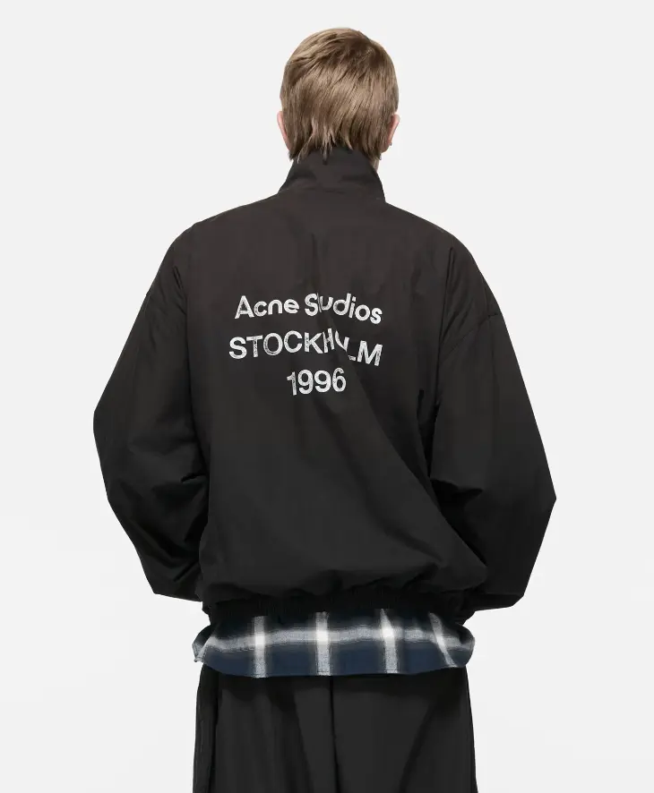 Acne Studios Logo Zipper Jacket in Black, Men's (Size Medium)