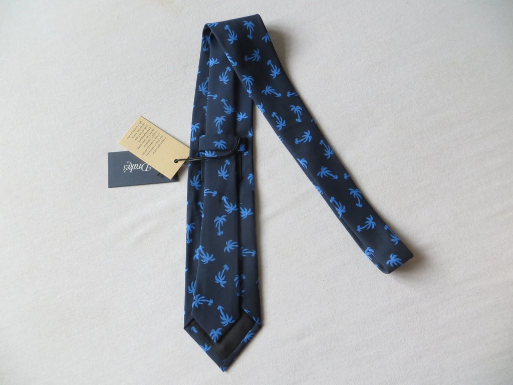 Blue Palm Tree Silk Tie, Men's