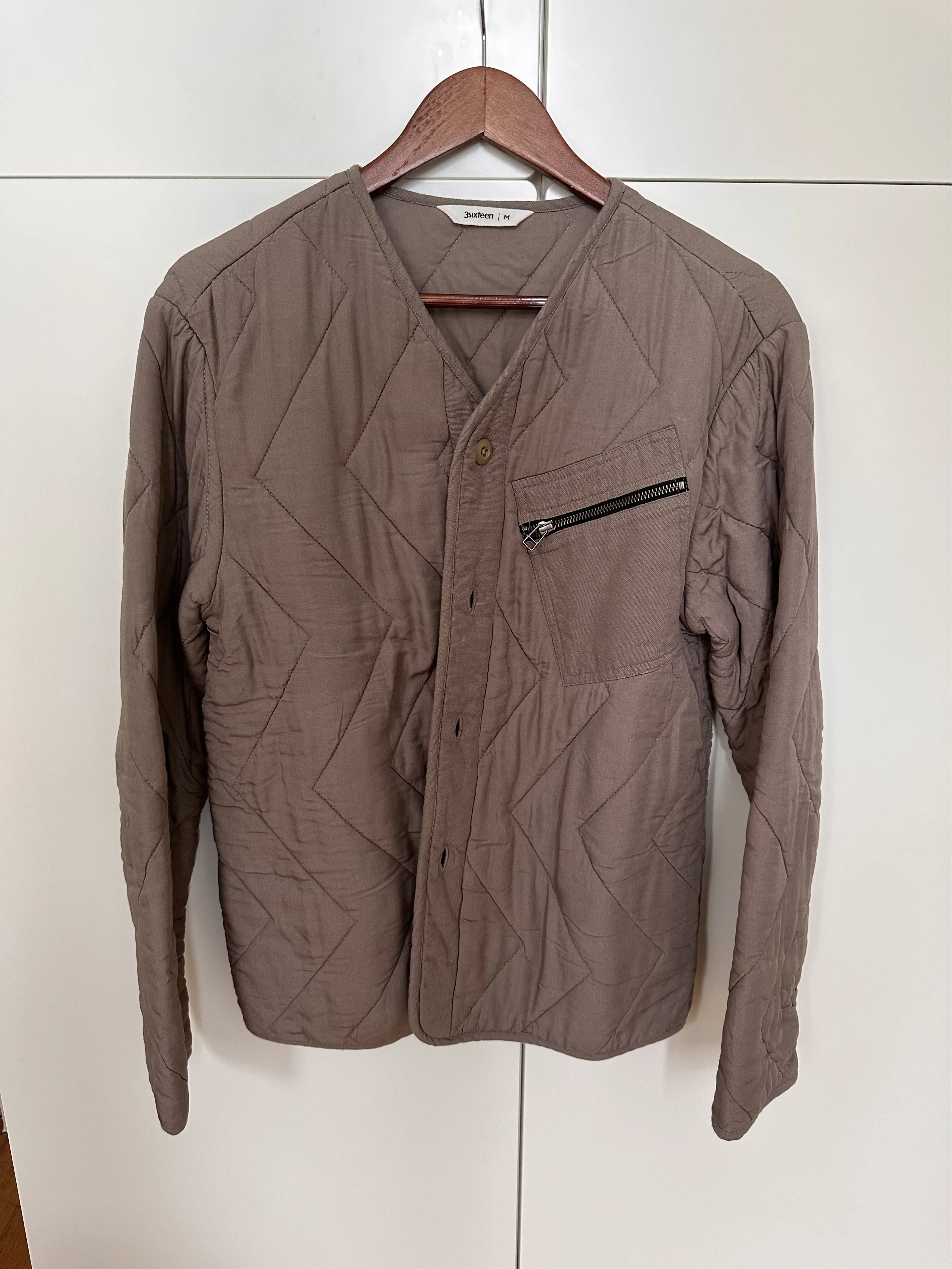 3Sixteen Liner Jacket – Steel Tencel – Size M in Beige, Men's