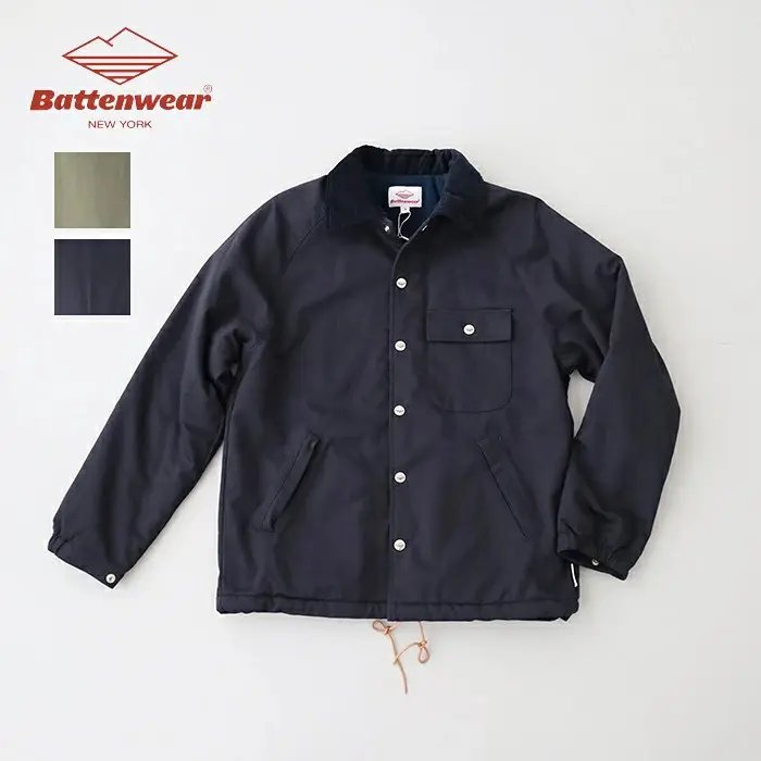 Beach Breaker (Lined) / Navy Nyco Back Sateen Coach Jacket in Blue, Men's