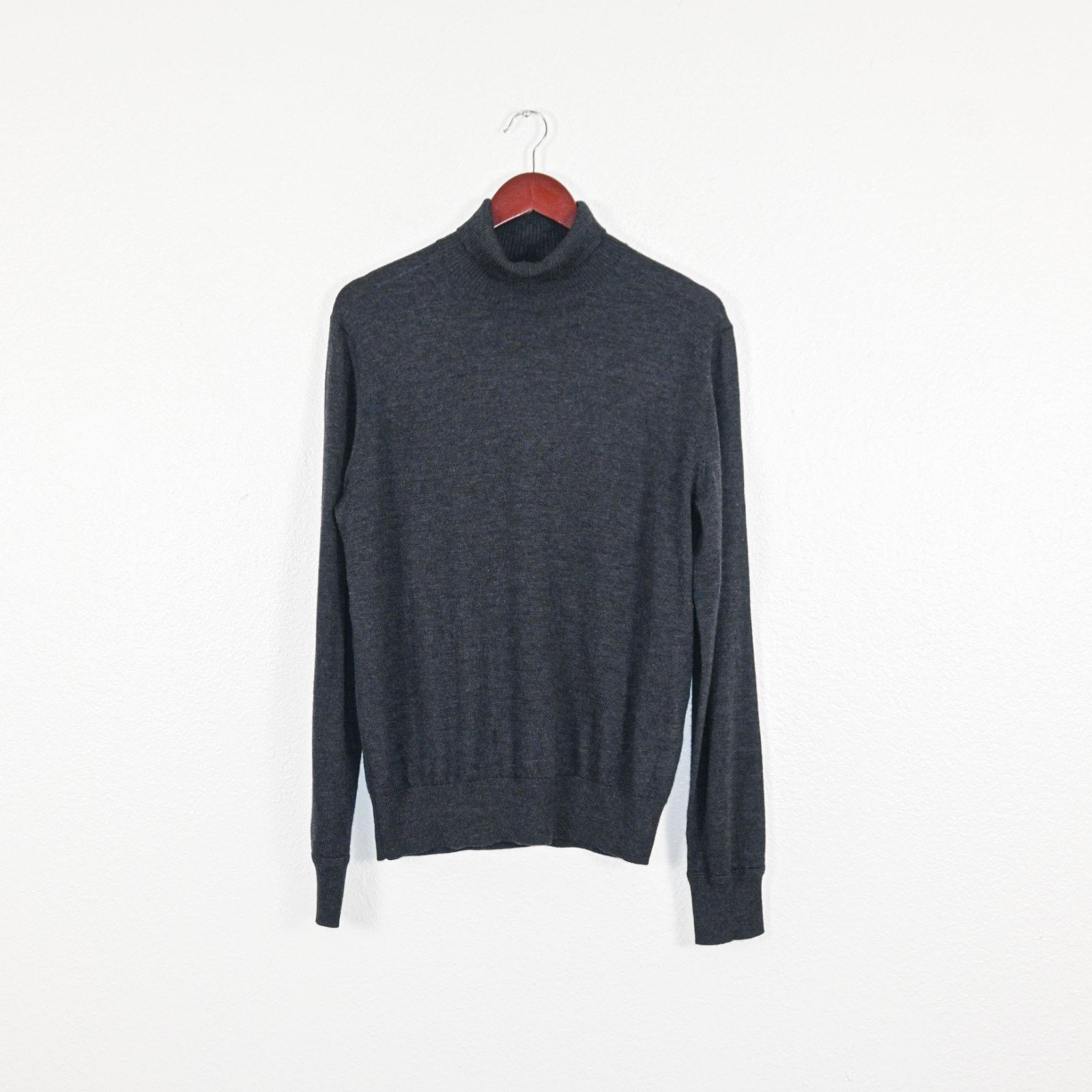 Buck Mason Gray 100% Cashmere Ribbed Knit Turtleneck Sweater in Grey, Men's (Size Medium)
