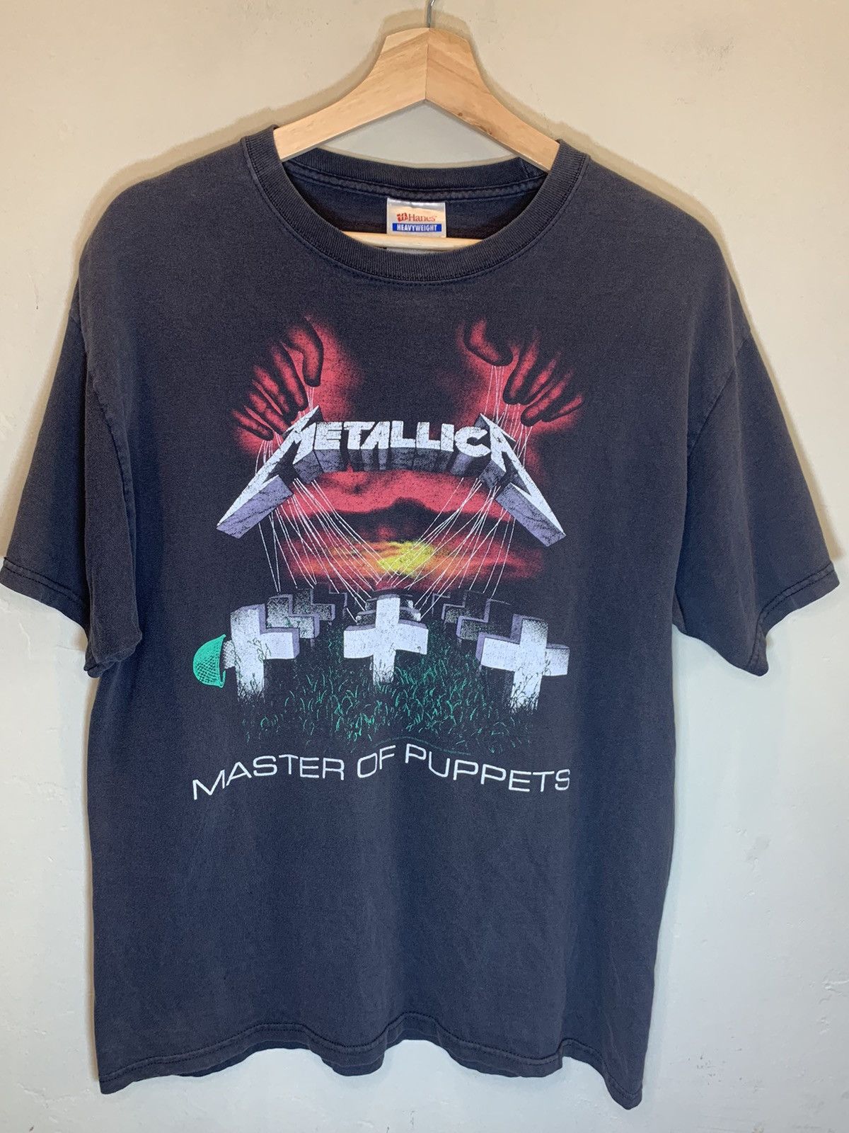 Vintage Metallica Master Of Puppets Y2K Band T-Shirt in Black, Men's (Size Large)
