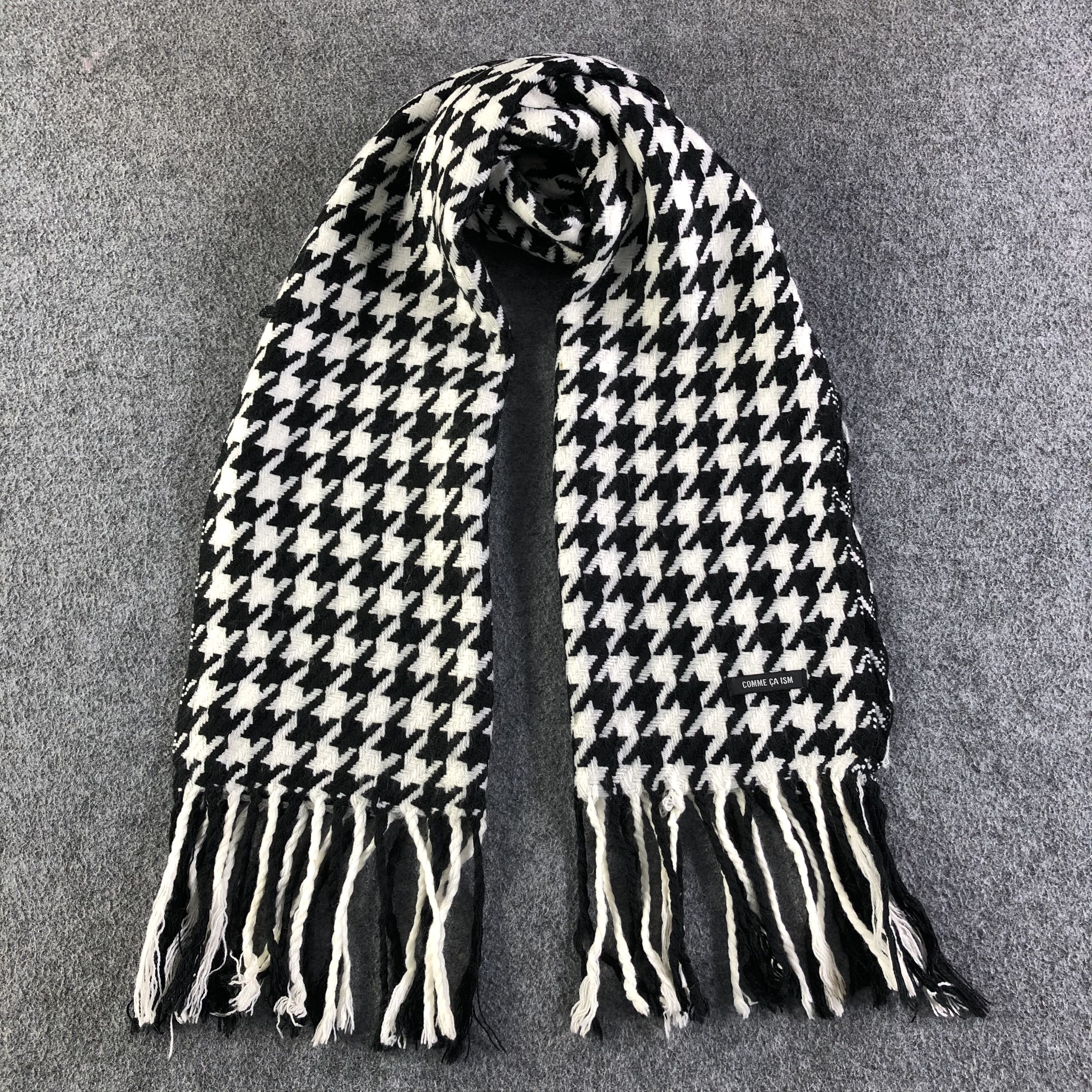 Comme Ca Ism Houndstooth Scarf / Muffler / Neckwear P002, Men's