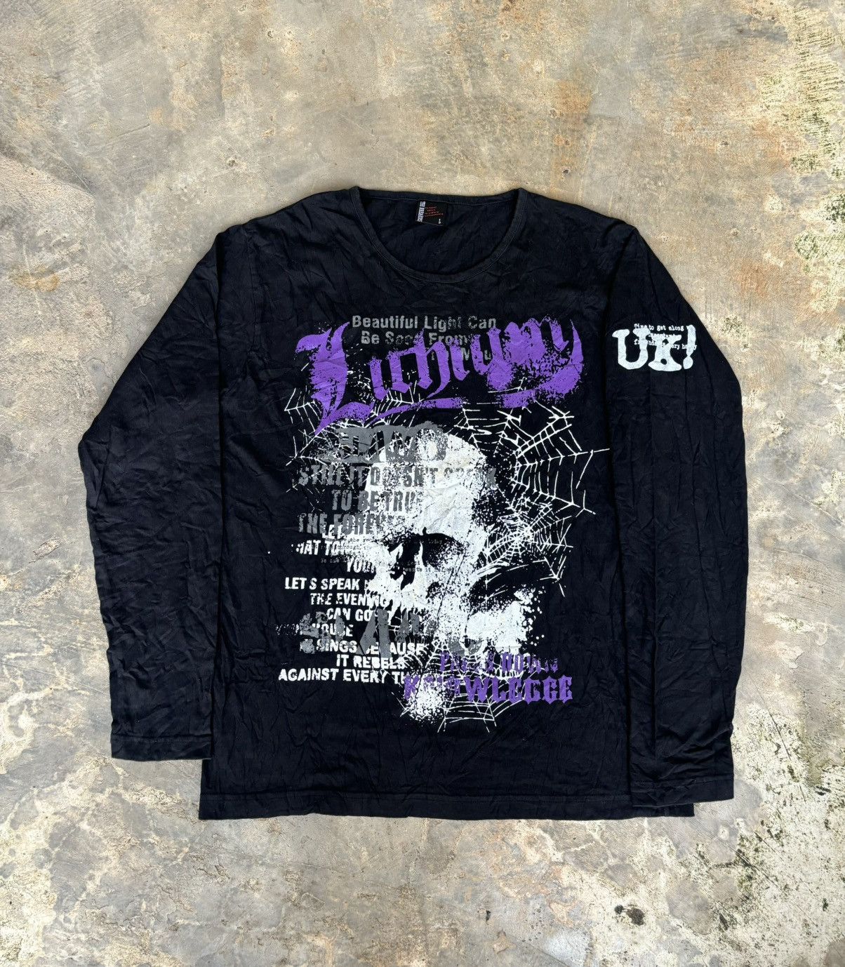 Hysteric Glamour Y2K The Breakers Poem Skull Ifsix Lgb Punk Style in Black, Men's (Size Large)