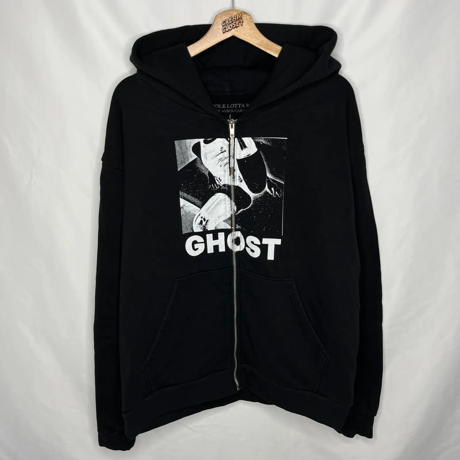 Playboi Carti Yvl Opium I Am Music Whole Lotta Red Ghost Tour Merch Zip Up in Black (Size Large)