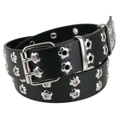 Designer Modern Vintage Belt Riveted Belts Menswear Accessories in Black, Men's