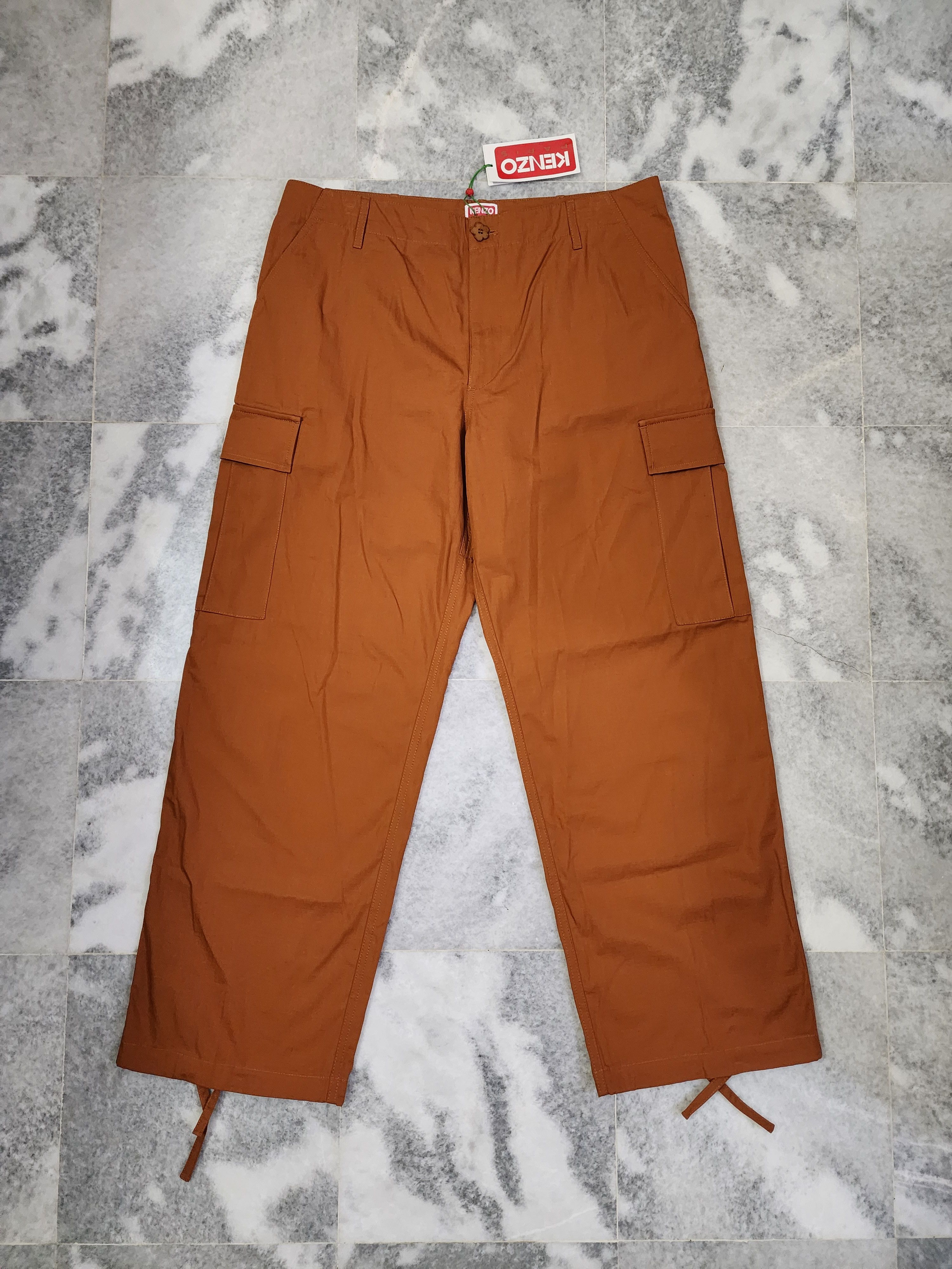 Boke Flower Button Cargo Pants in Brown, Men's (Size 34)