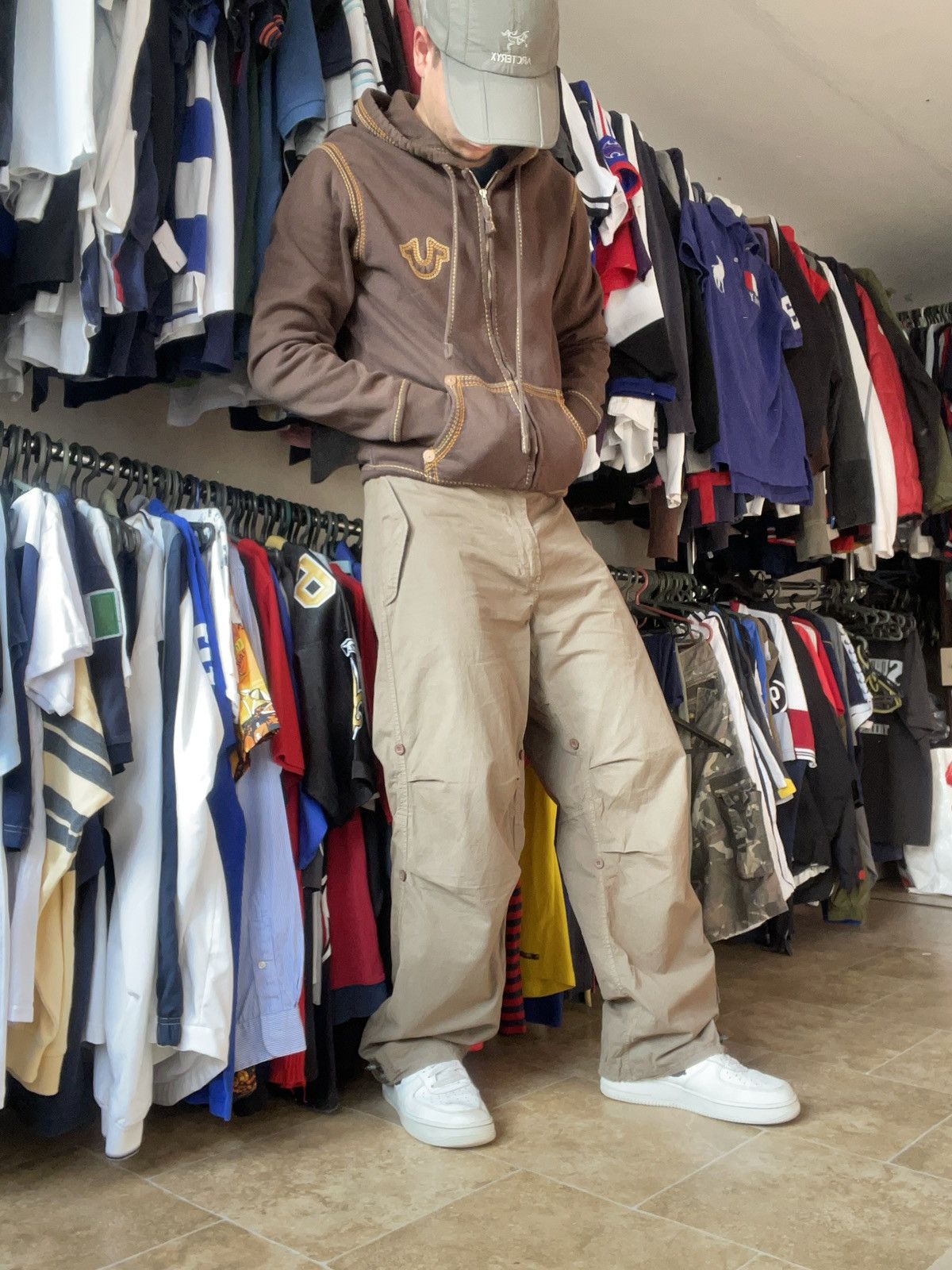 Vintage Maharishi Transformer Pants Parachute Size S Y2K in Brown, Men's