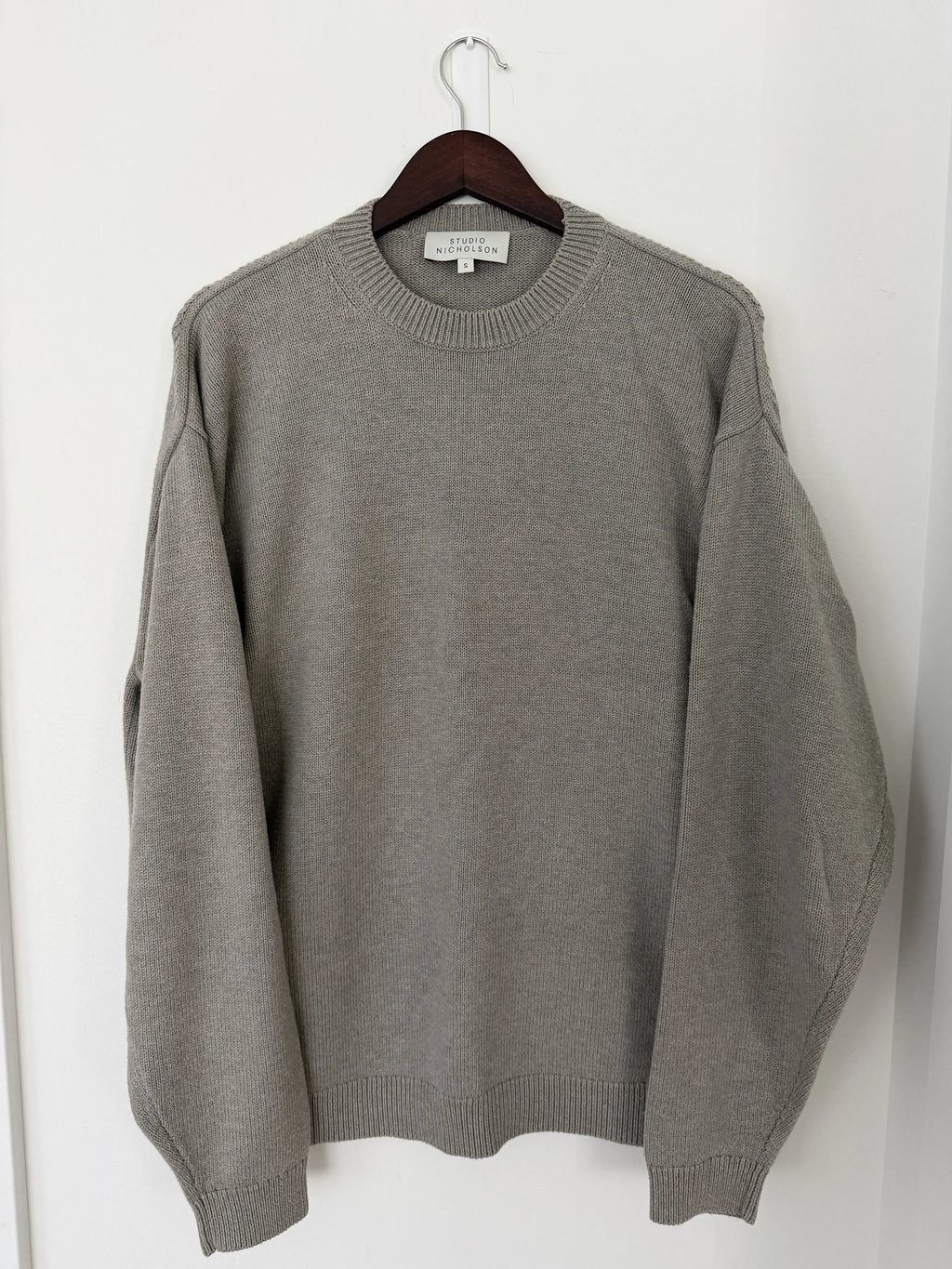 Knit Raglan Sweater (Merino Wool Blend) in Beige, Men's