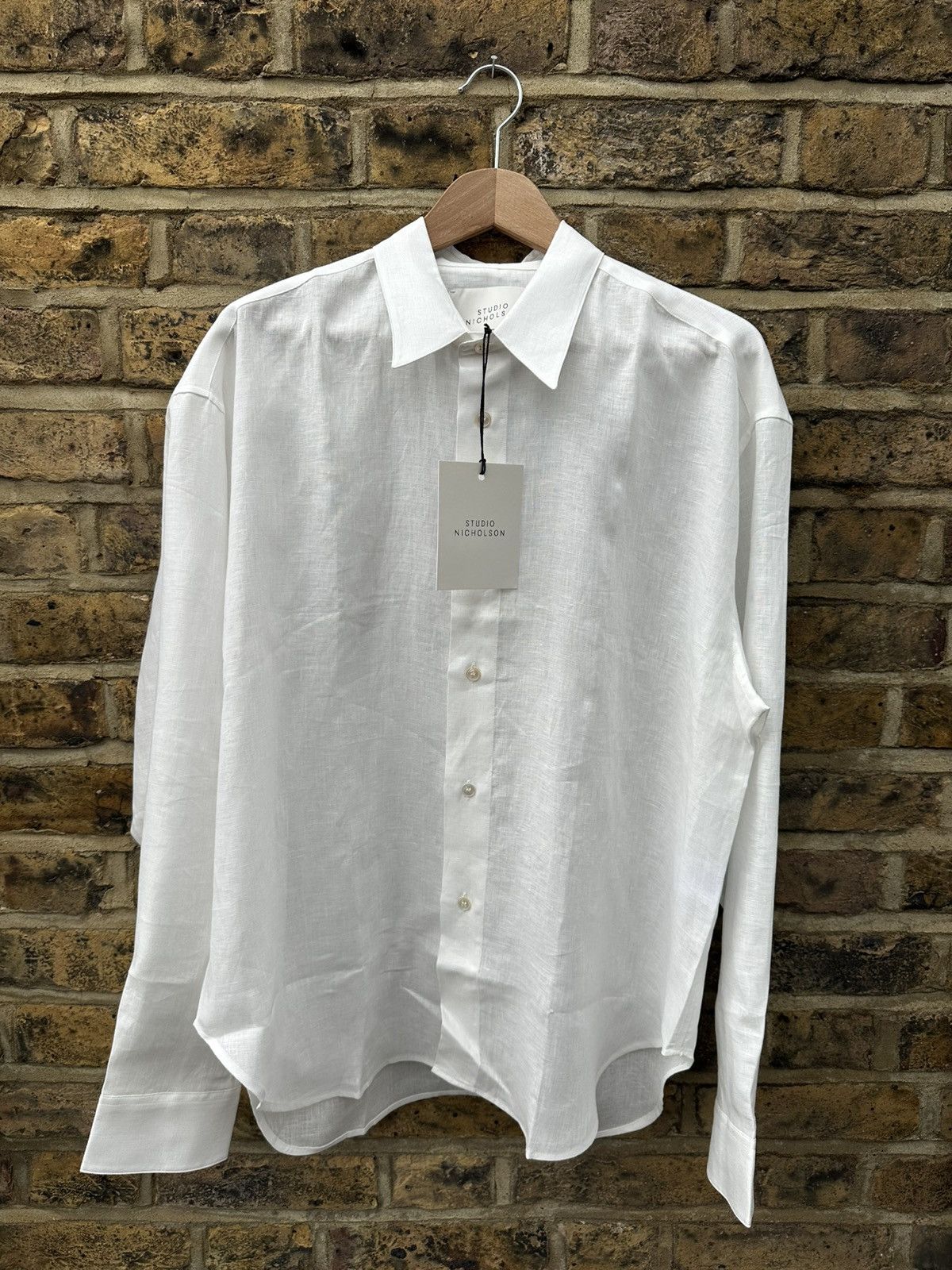 Studio Nicholson Men’S Rafe Shirt In Milk Colour in White, Men's (Size Medium)