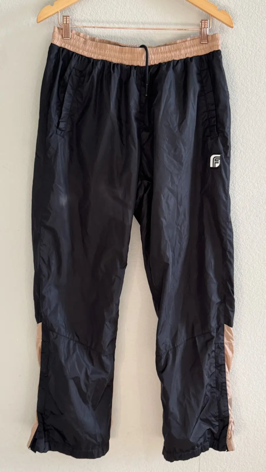 Feature Essentials Nylon Track Pants Black Nude Medium, Men's (Size 29)
