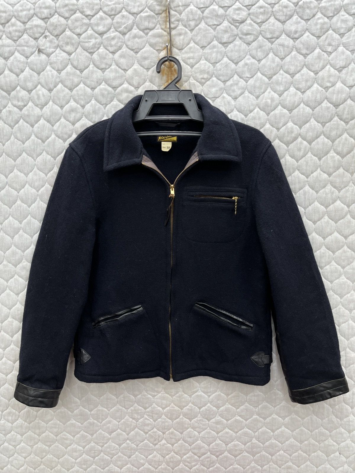 Vintage Steals The Real Mccoy Wool + Leather Jacket in Blue, Men's