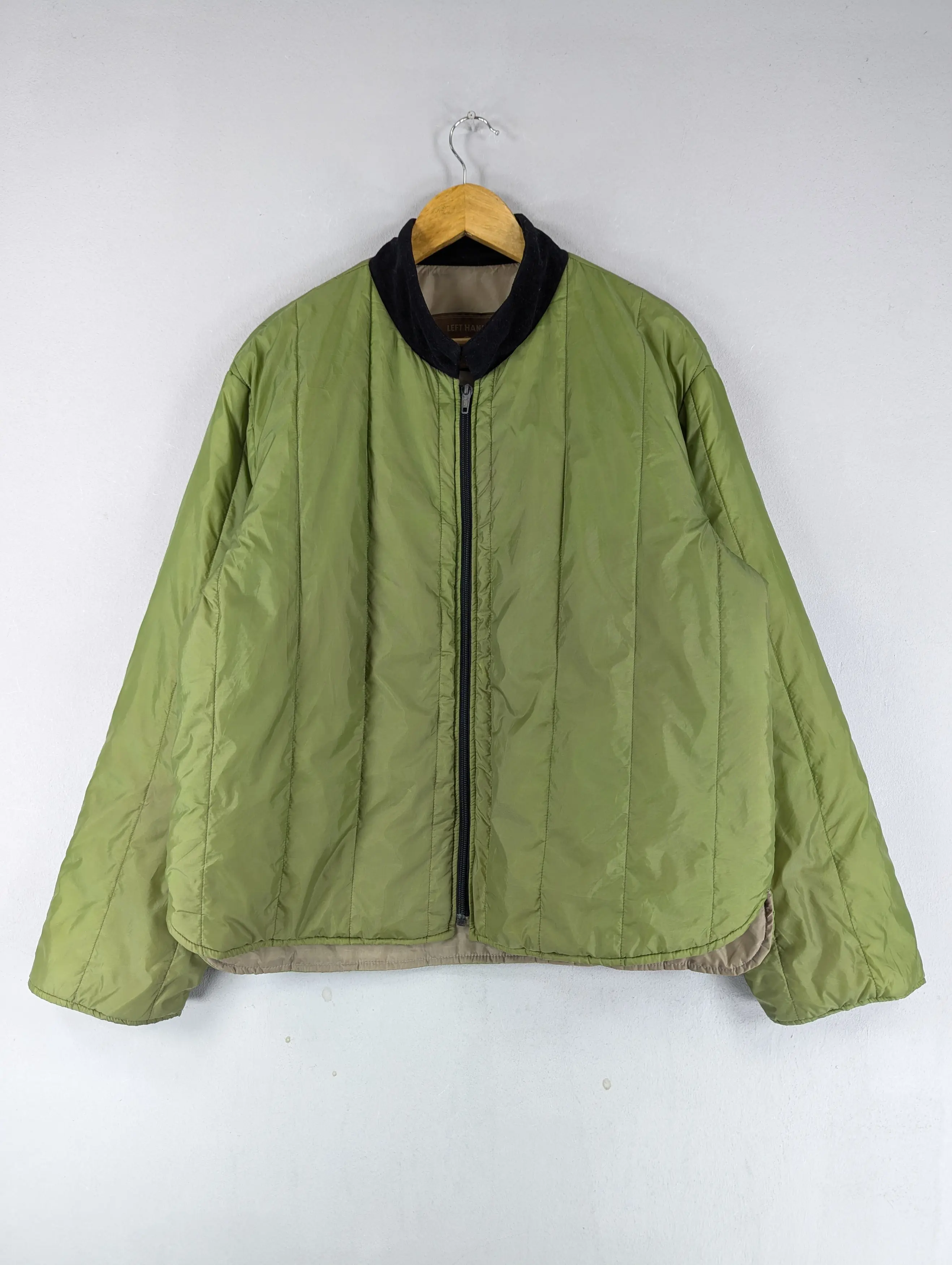 Vintage Left Hand Massimo Osti Studio Quilted Lined Jacket in Green, Men's (Size Medium)