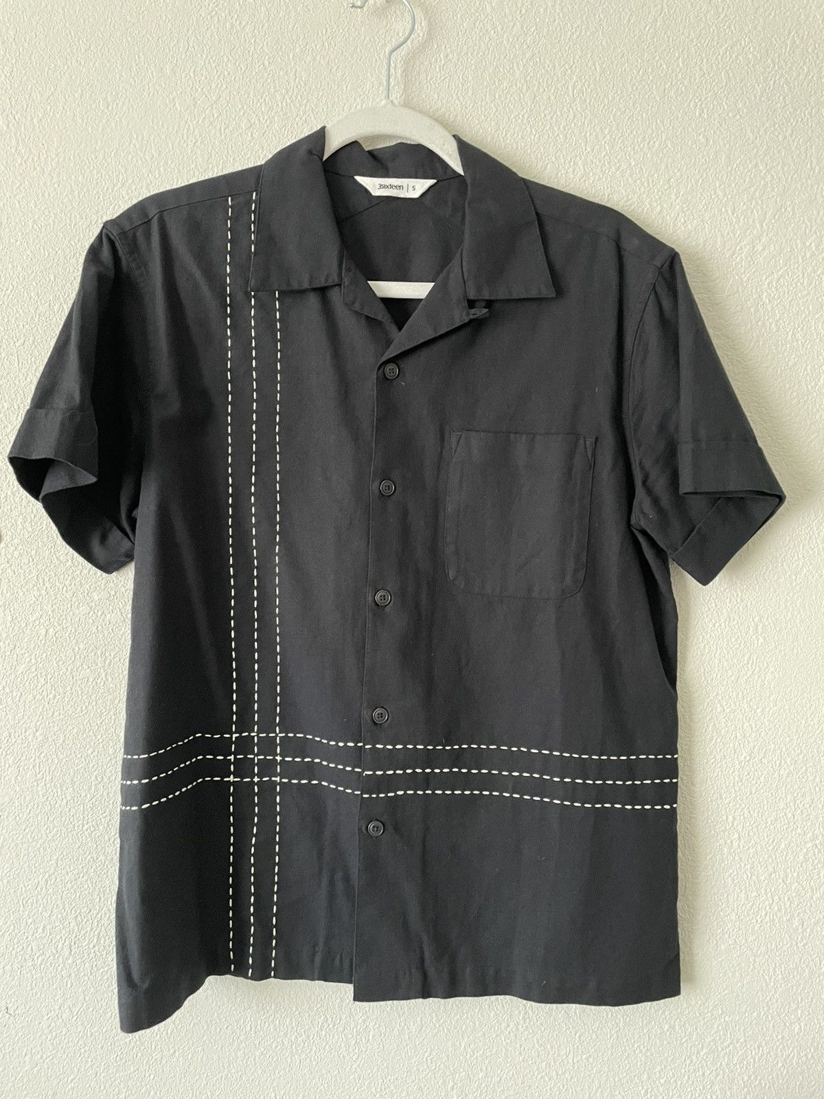 3Sixteen Vacation Shirt Black Stitch, Men's (Size Small)
