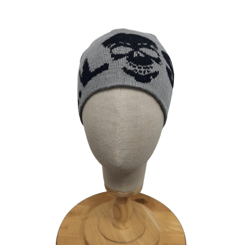 Vintage Lost Skateboard Skull Pull On Beanie Hat, Men's