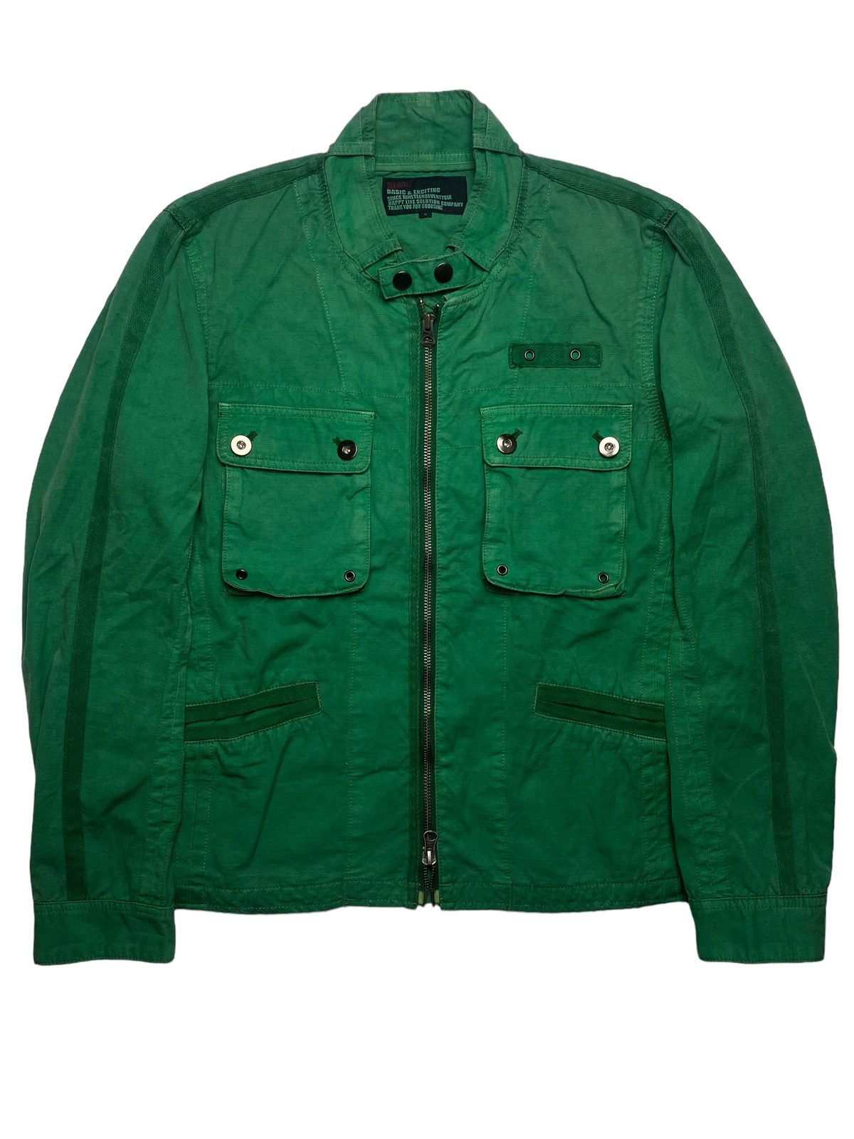 Beams Plus x Kadoya 2000S Beams - Green Biker Jacket, Men's (Size Medium)