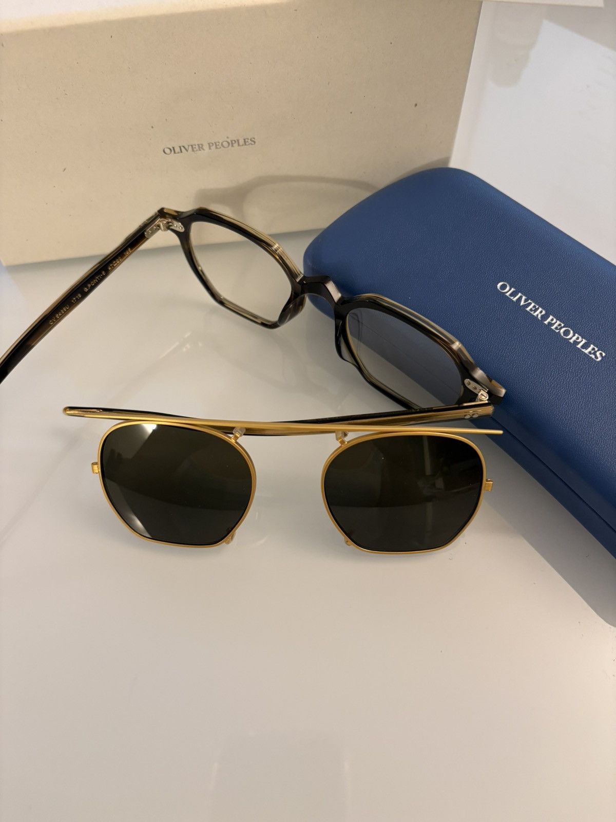 Oliver Peoples Gio. Ponti - 5 Geometric Eyeglasses 47Mm+ Clip-On, Men's