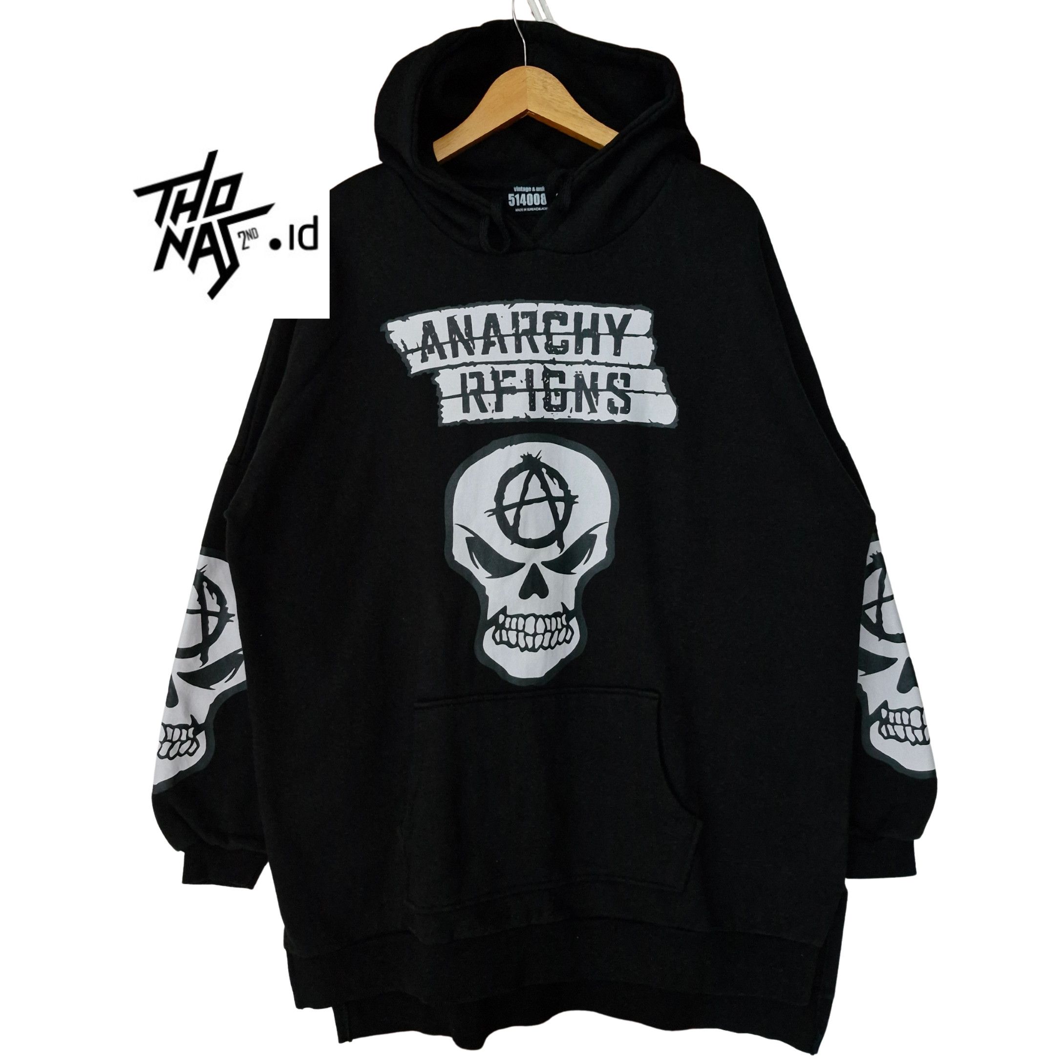 Designer 51400891 Black Chobi Skull Anarchy Rfigns Hoodie , Men's (Size 2XL)