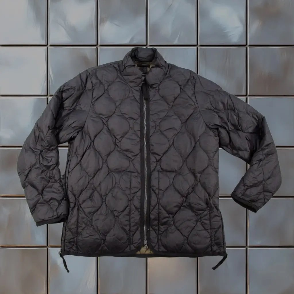 Taion Jacket L Black Hi Neck Zip Quilted Down Puffer Taion-102alszml-1 Mens, Men's
