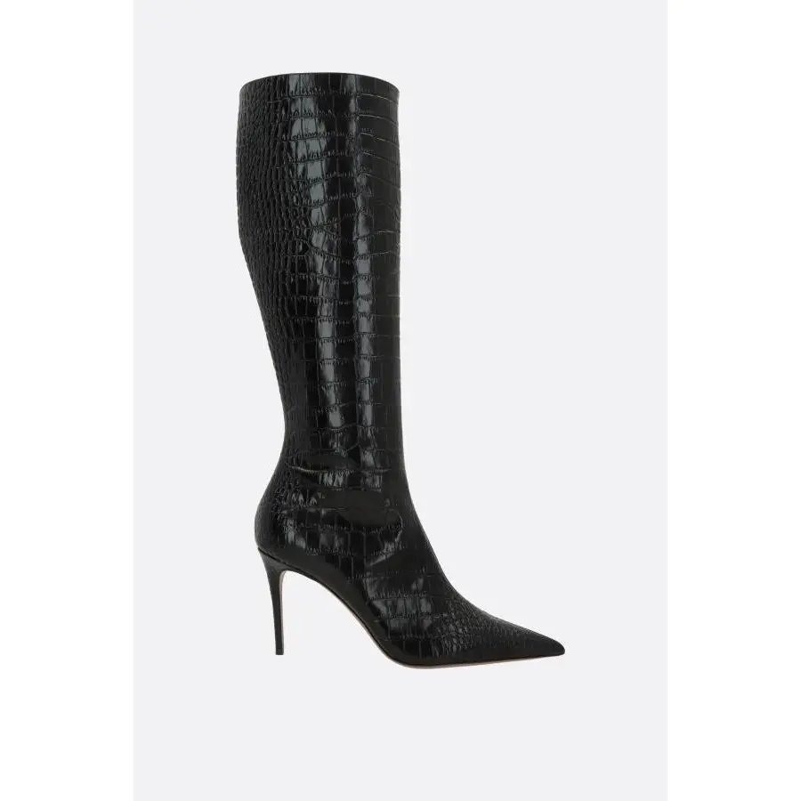 Paris Texas Vera Carbone Embossed Leather 85mm Boots New & A, Women's (Size 7)