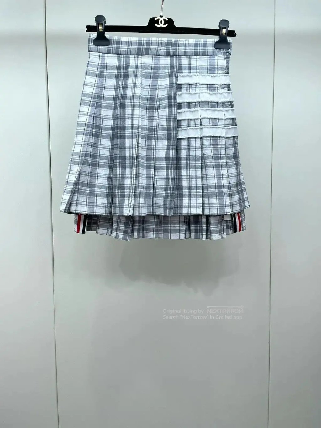 Thom Browne Grey Plaid Mini Skirt Aaaa 132608 in Gray, Women's (Size 25)