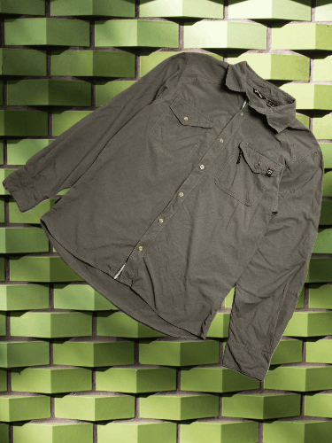 Berghaus Suit Shirt Vintage Cropped Button Up 90's 80, Men's (Size Large)