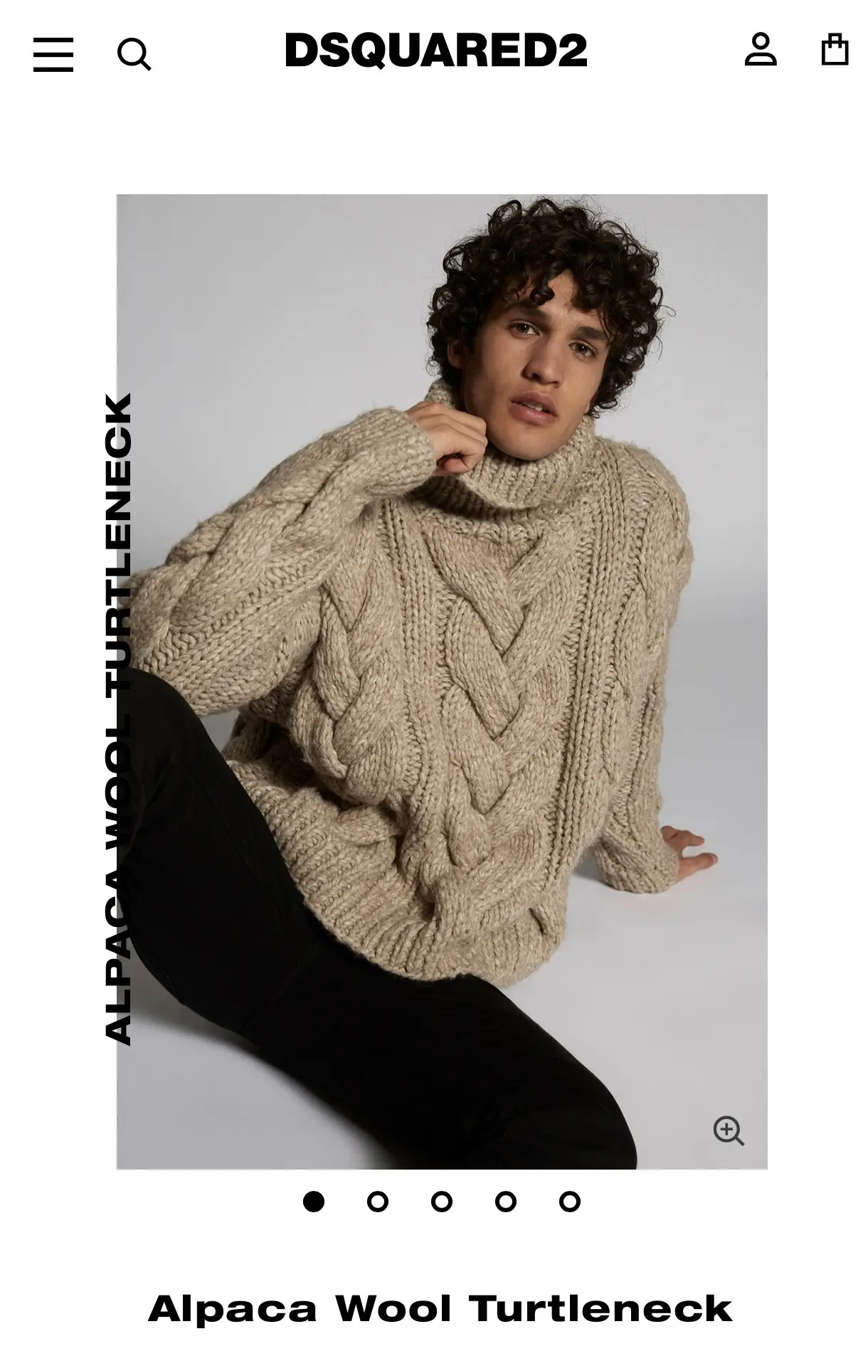 Dsquared2 Men's Runway Maxi Turtleneck (Retail €1000) in Beige (Size Medium)