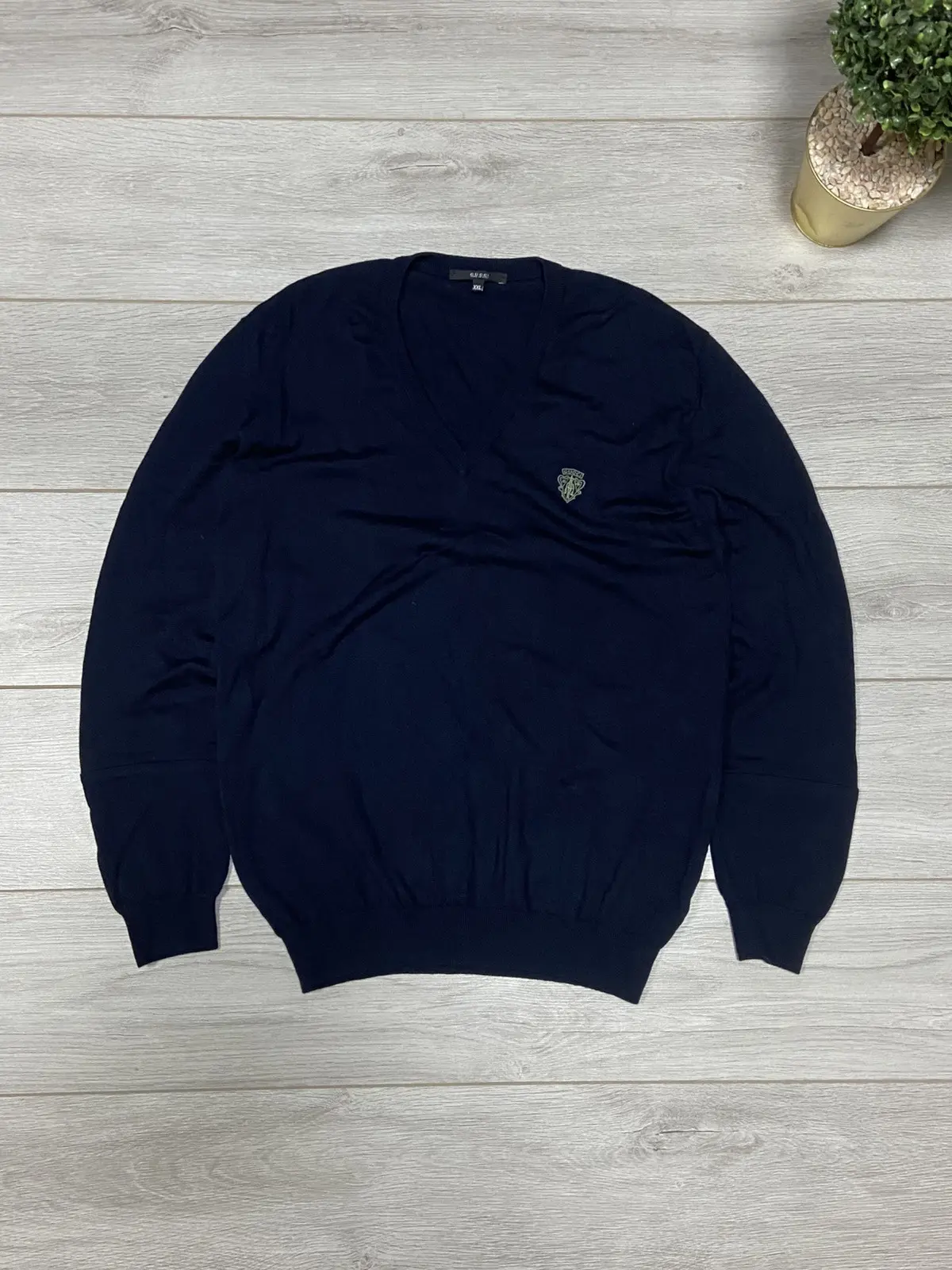Gucci Vintage Wool Sweater GG in Blue, Men's (Size 2XL)