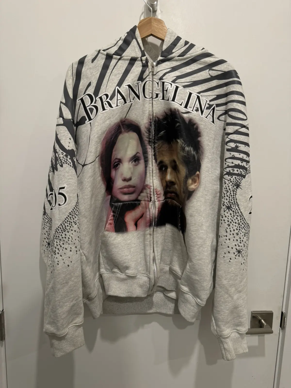 Praying Brangelina Hoodie Black in Grey, Men's (Size XL)