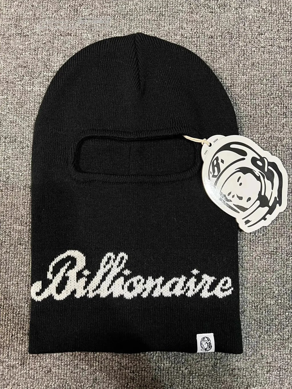 22fw Bbc Script Logo Knit Balaclava Beanie Q7 in Black, Men's