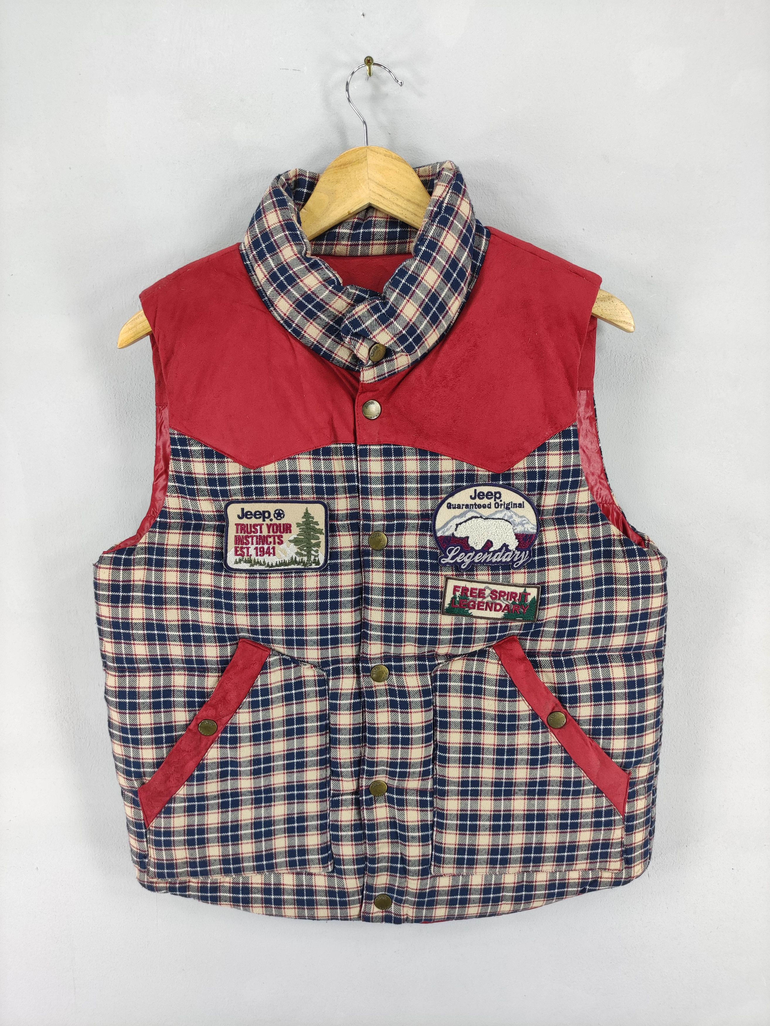 Vintage Jeep Puffer Reversible Vest Snap Button, Men's (Size Medium)
