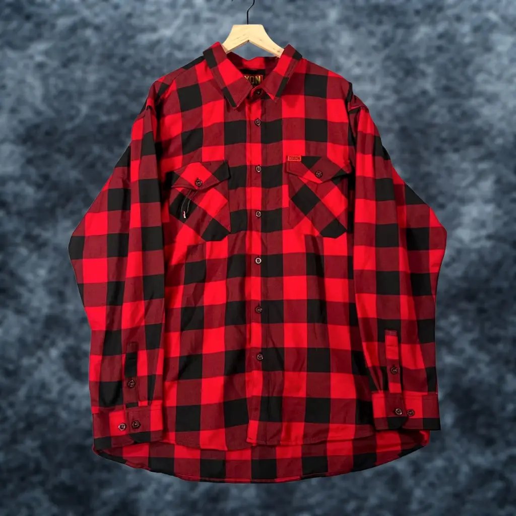 Dixxon Flannel Shirt Mens 3xl Xxxl The Redrum Red Black Plaid Button Up, Men's