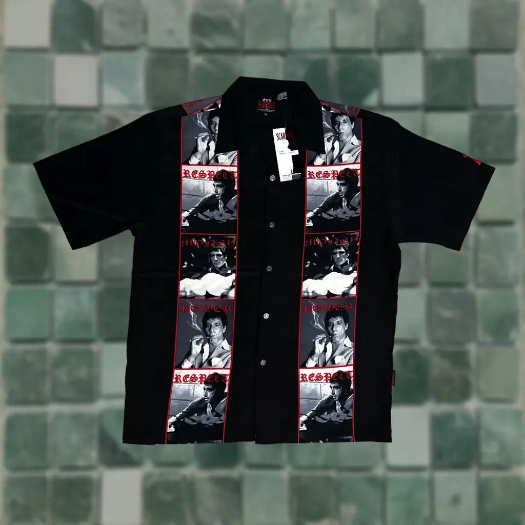 Dragonfly Scarface Al Pacino Button Up Shirt 1XL Men's, Men's