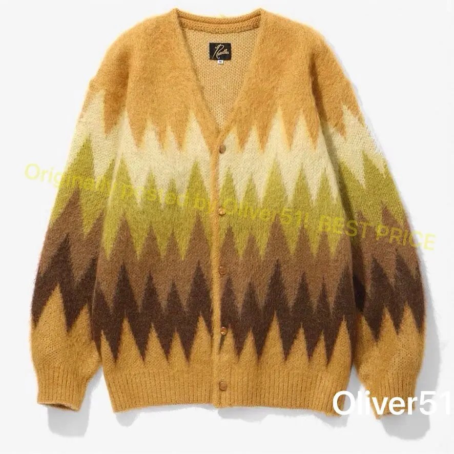 Needles Mohair Wool Cardigan Brown Bbbb29/2609, Men's (Size Xs)