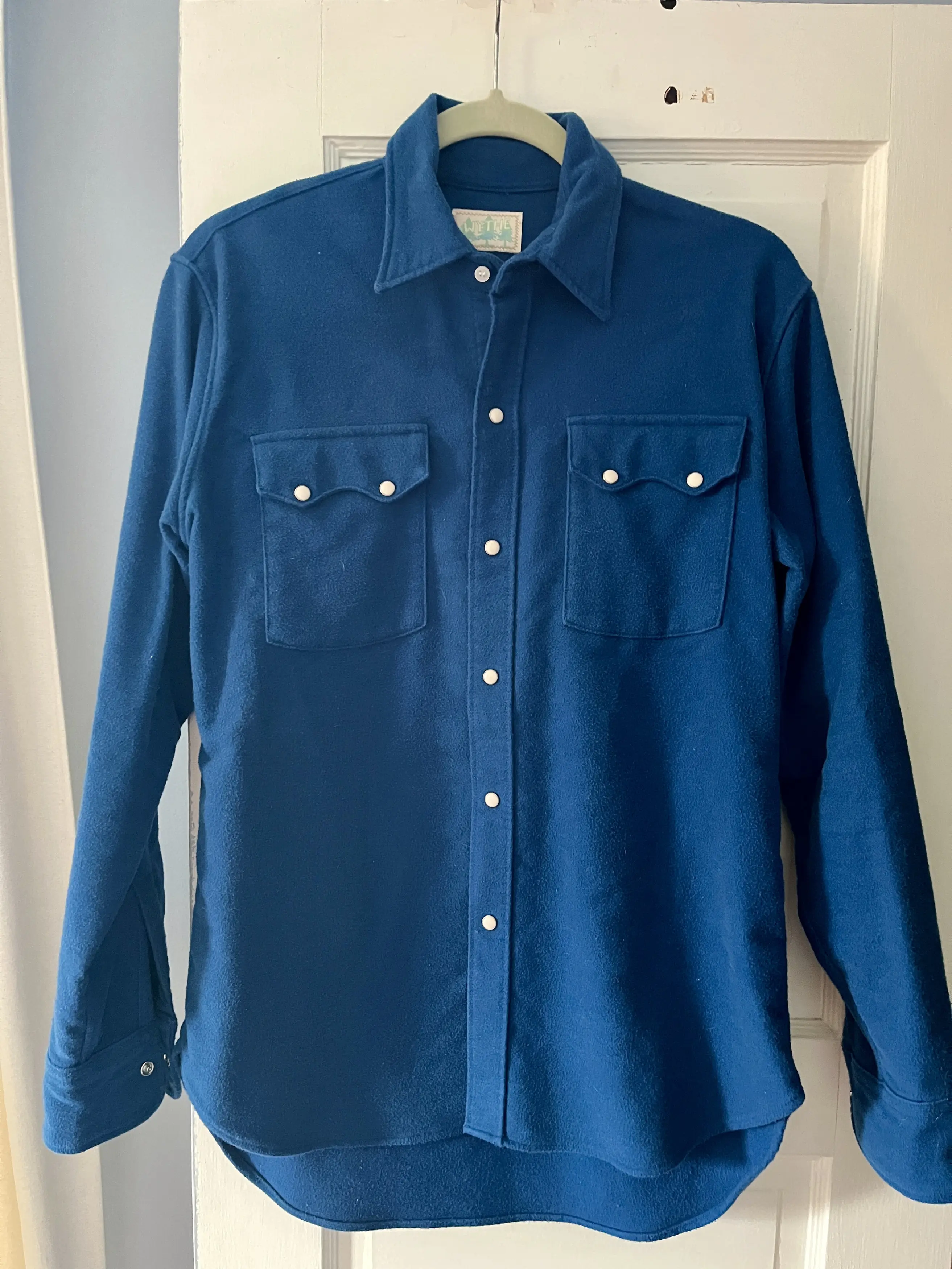 Wythe Moleskin Pearlsnap Shirt in Blue, Men's (Size Small)