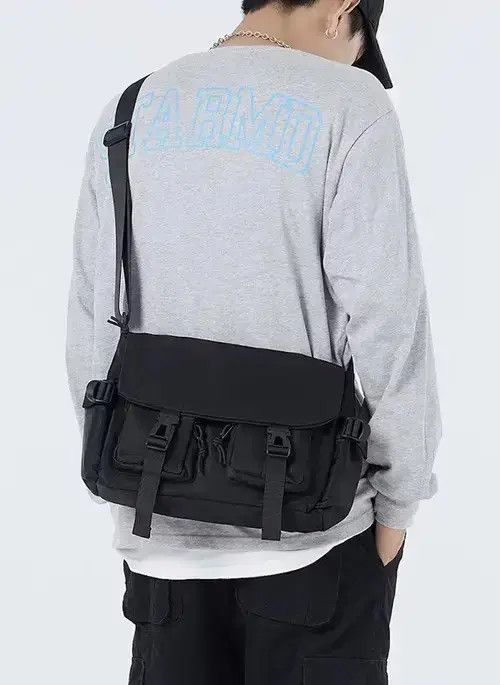 High Sport Fashion Hip Hop Crossbody Shoulder Bag in Black, Men's