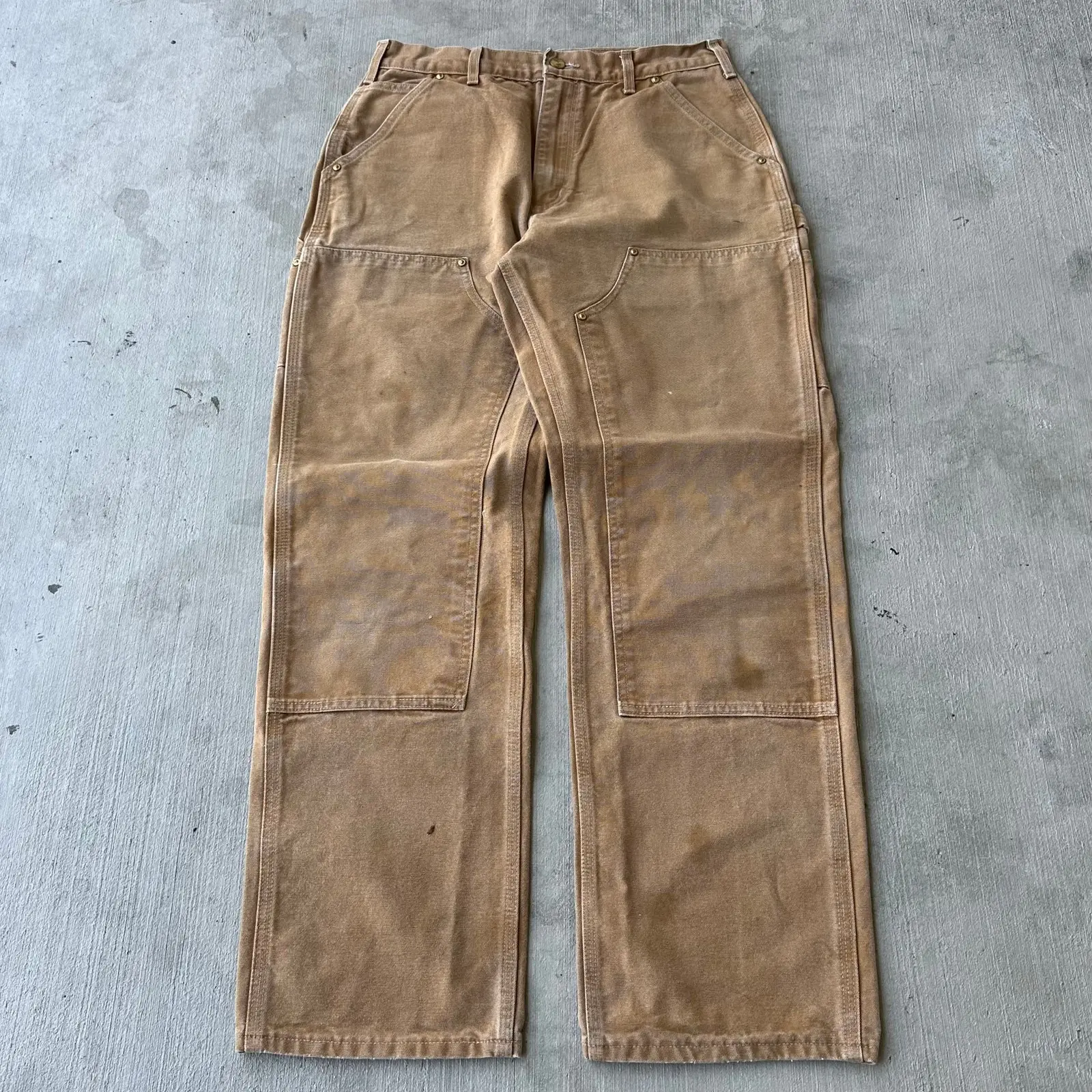 Y2K Carhartt Brown Double Knee Work Carpenter Pants, Men's (Size 30)
