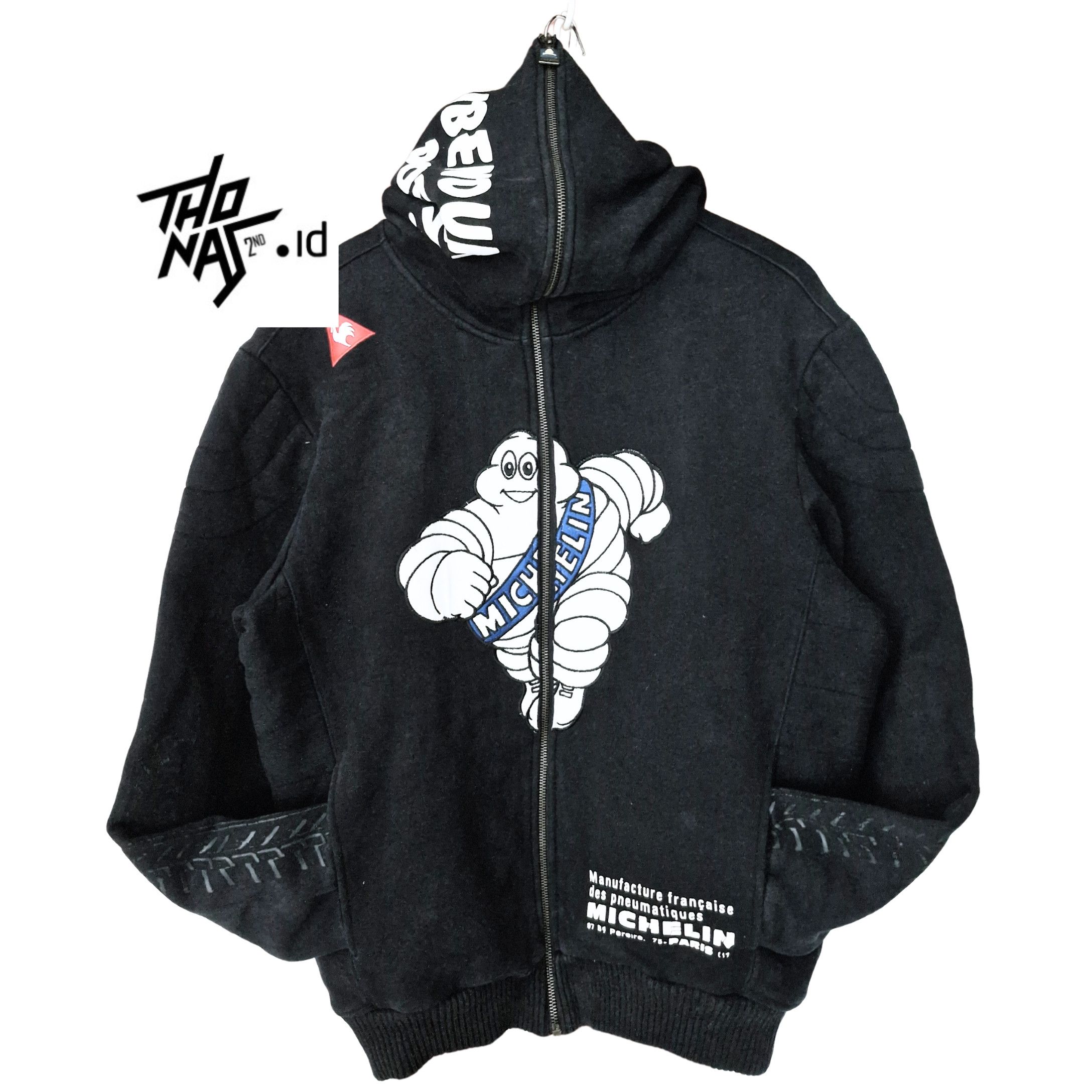 Le Coq Sportif X Michelin Hoodie Racing L in Blue, Men's (Size Large)