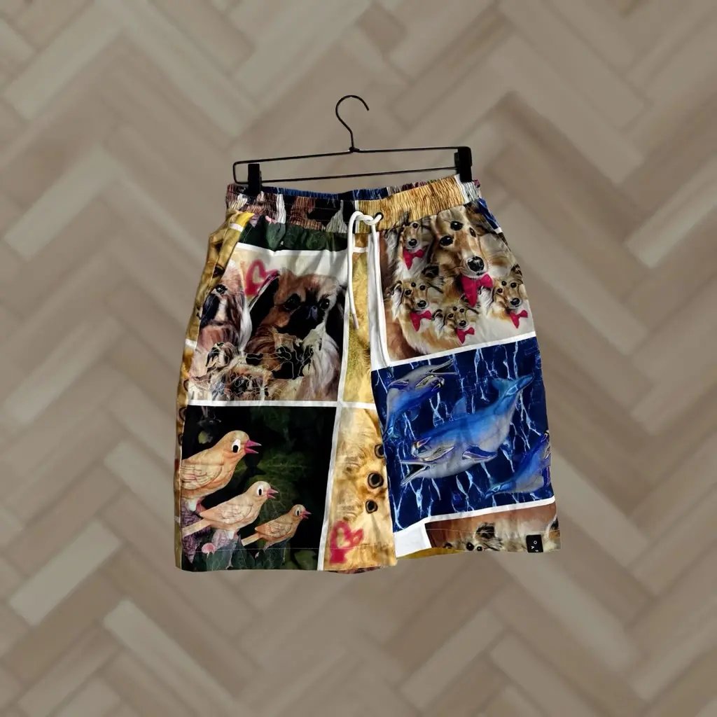 Lazy Oaf Shorts Adult Medium Multicolor Hot Dog Summer Boyfriend, Women's (Size 32)